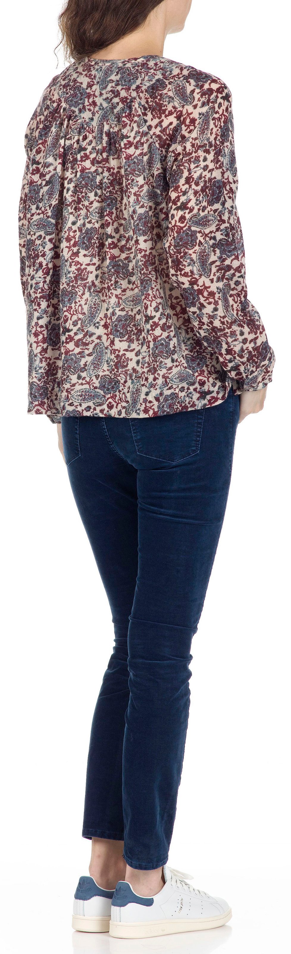 Pieros round-neck printed wool shirt SWILDENS Red