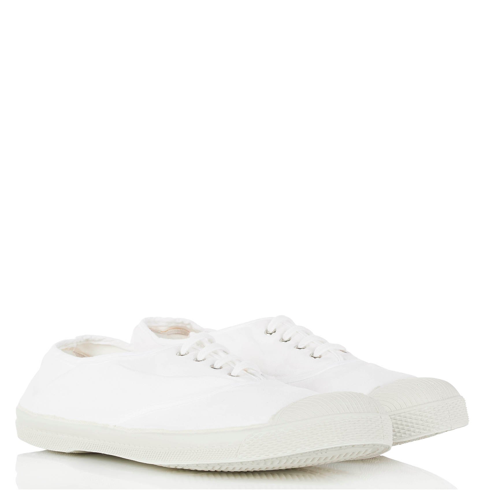 Tennis à lacets en toile de coton BENSIMON Blanc