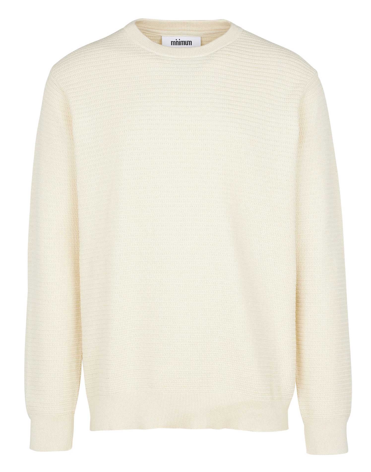 Regular-fit organic cotton sweater with round neck MINIMUM Blue