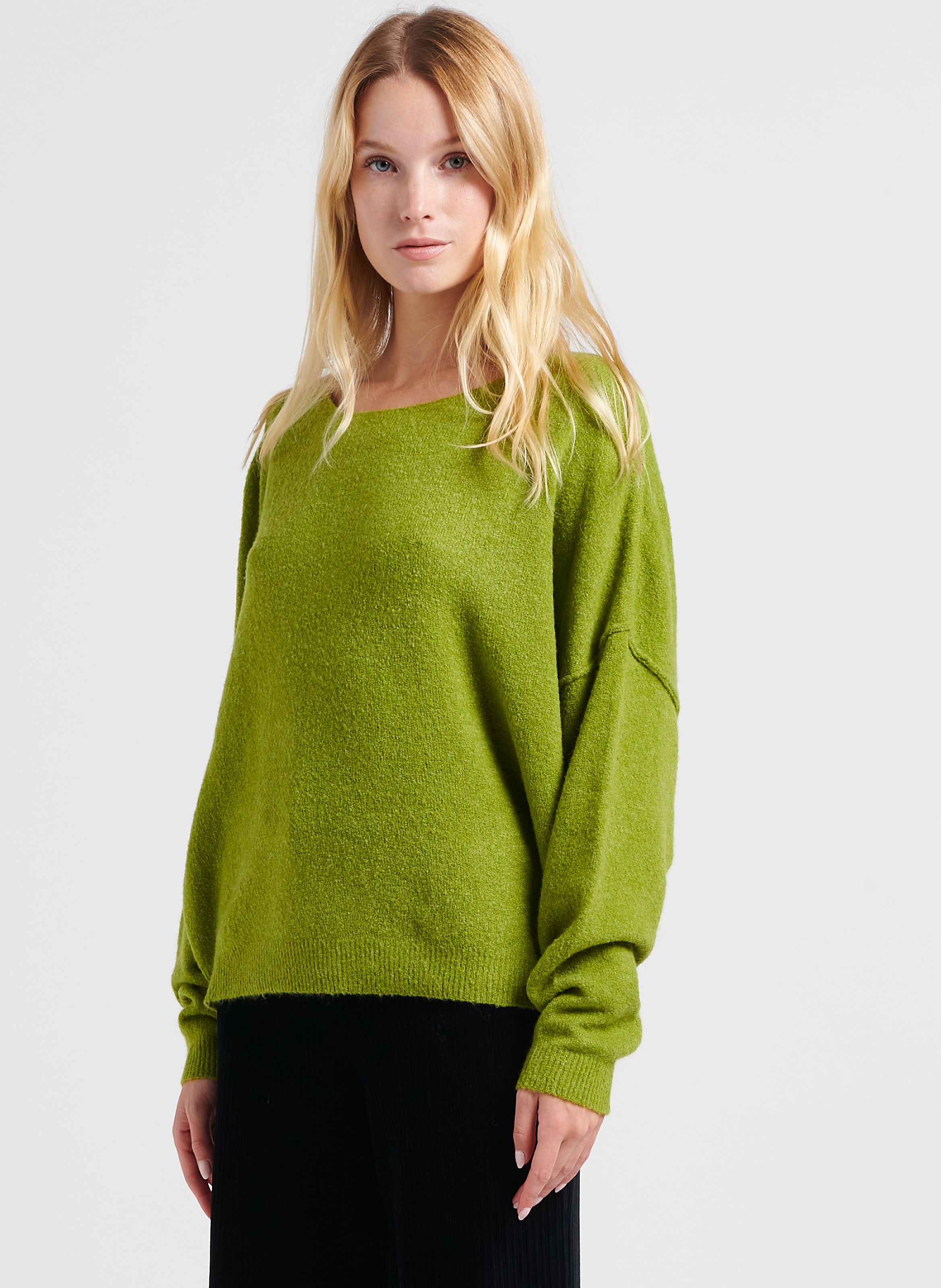 Boat neck wool outlet jumper