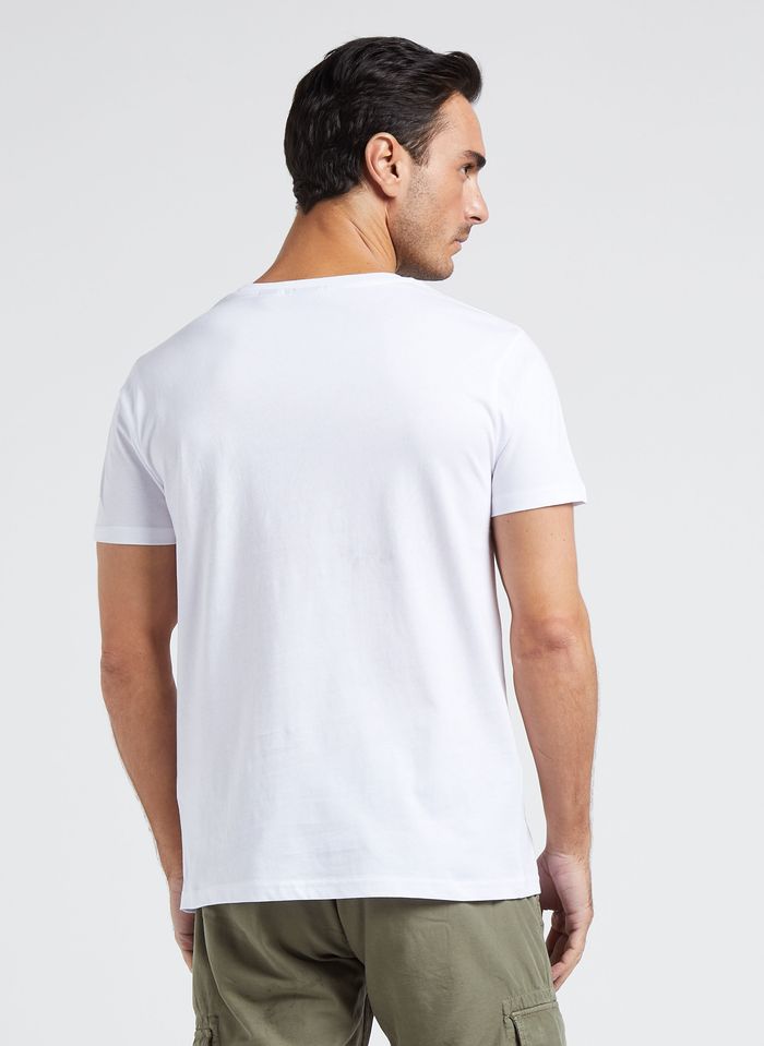 Cerises des Des T-shirt Straight-cut With Temps Cotton Place - Screen Men Round-neck | Le Print White Tendances