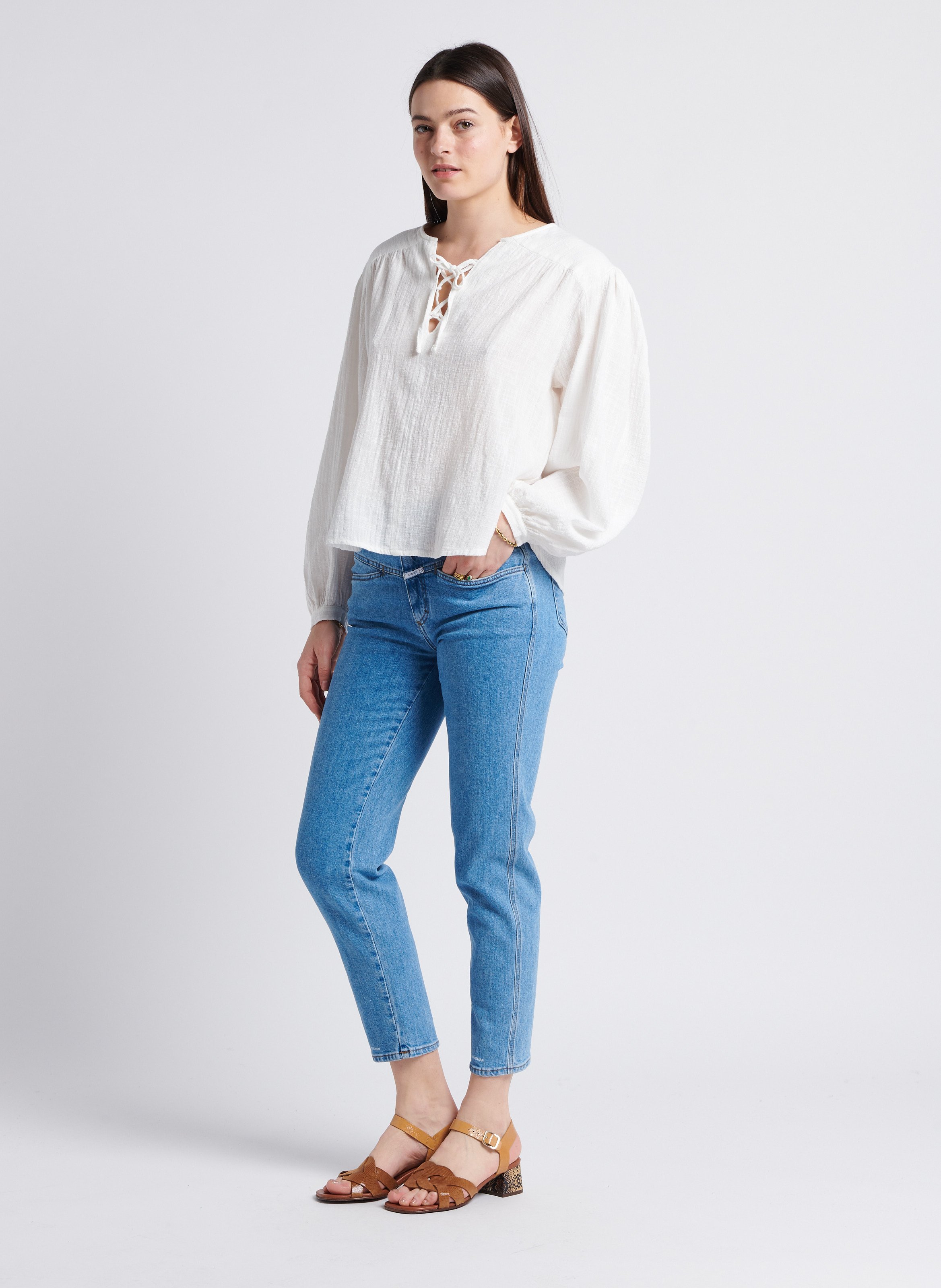 Blouse ample en coton THE NEW SOCIETY Blanc