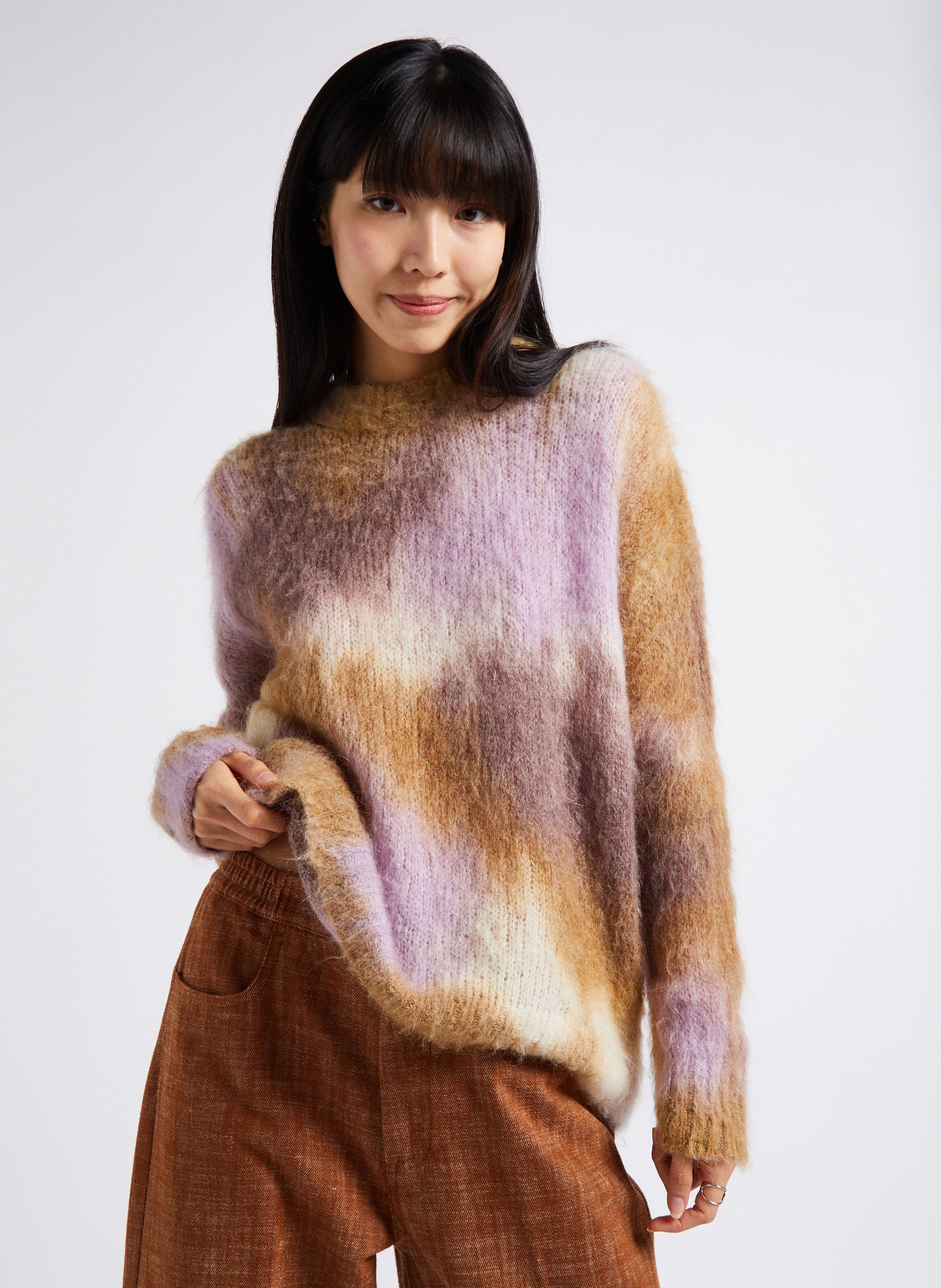 Pull ample à col rond Violet