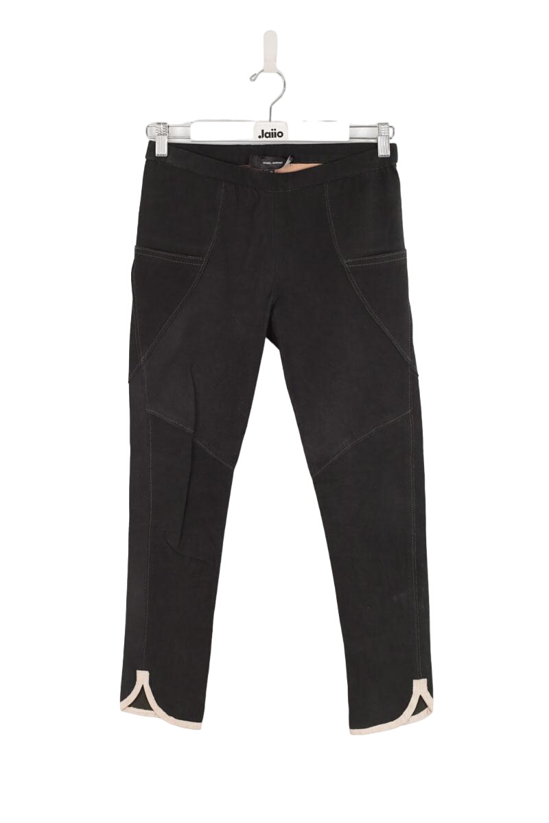 Slim leather pants ISABEL MARANT - Seconde Main Black