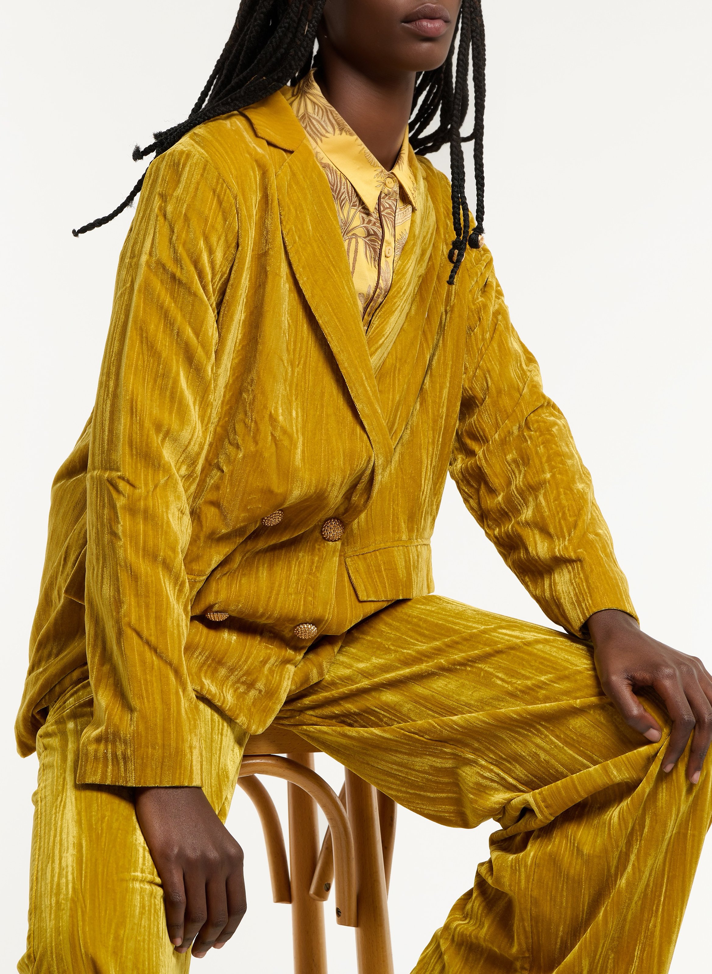 Blazer mit geradem Schnitt in Samtoptik WILD