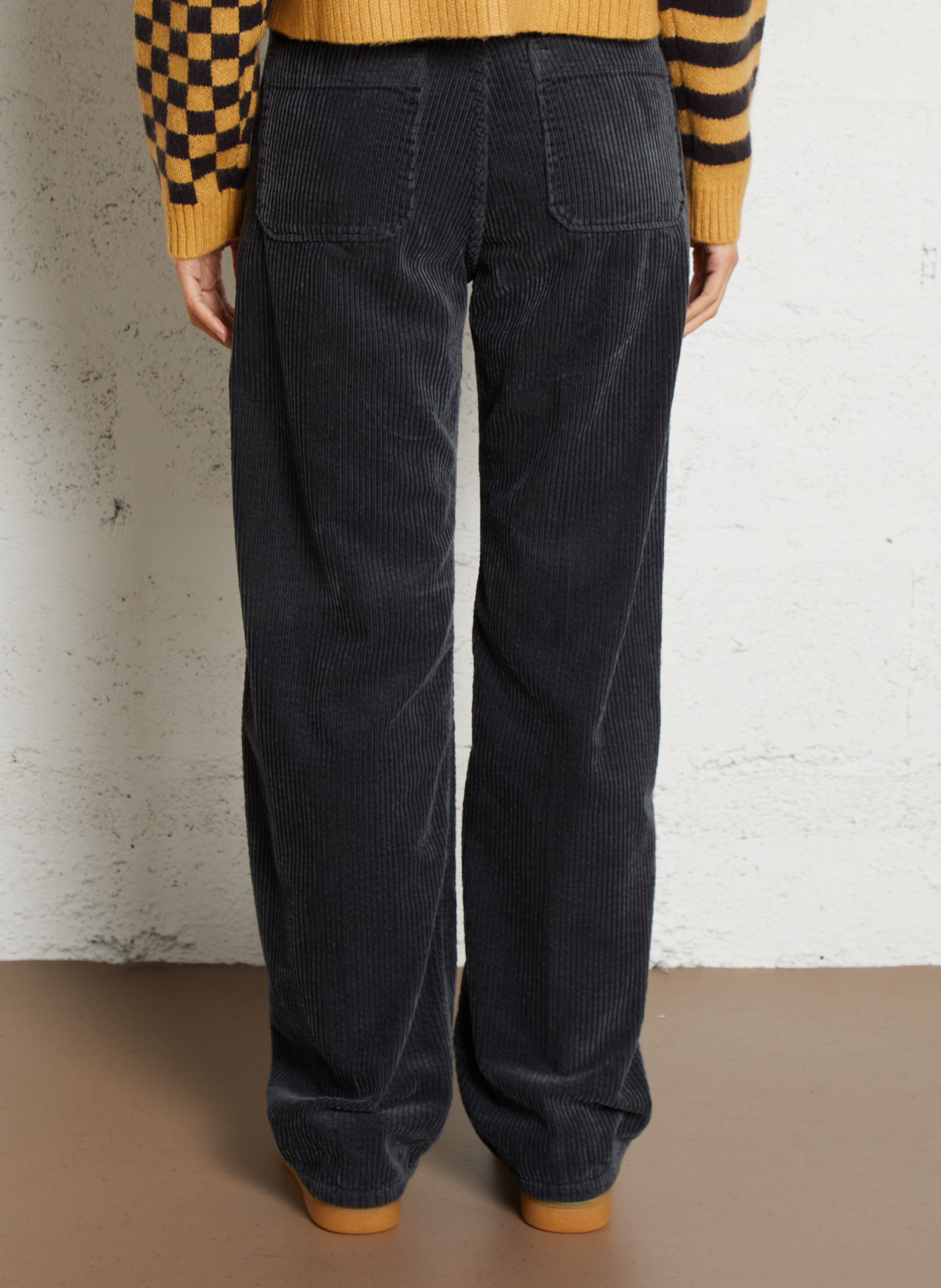 Ribbroek met wijd uitlopende pijpen ACQUAVERDE Grijs