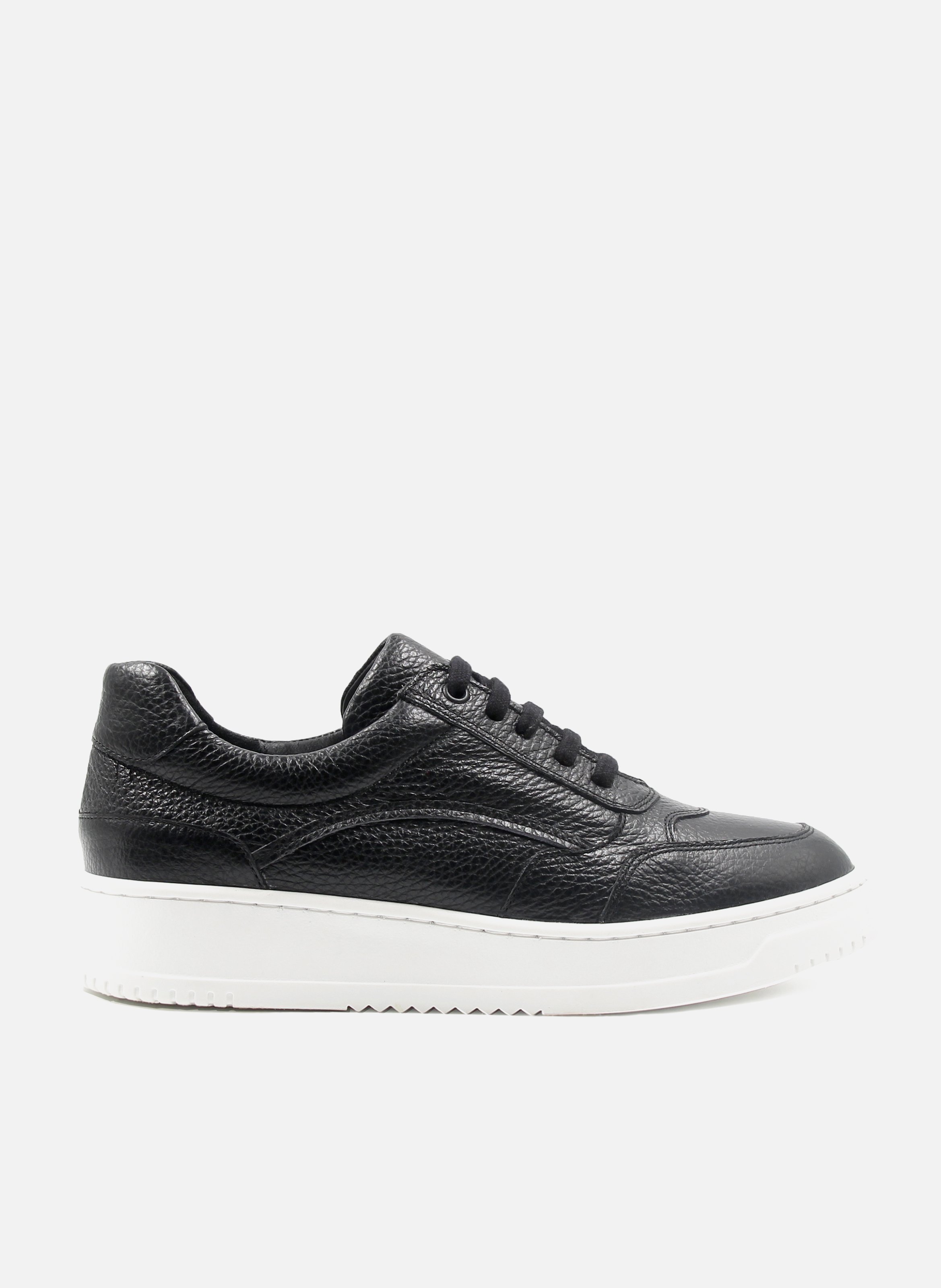 Vintage grained leather sneakers  Noir