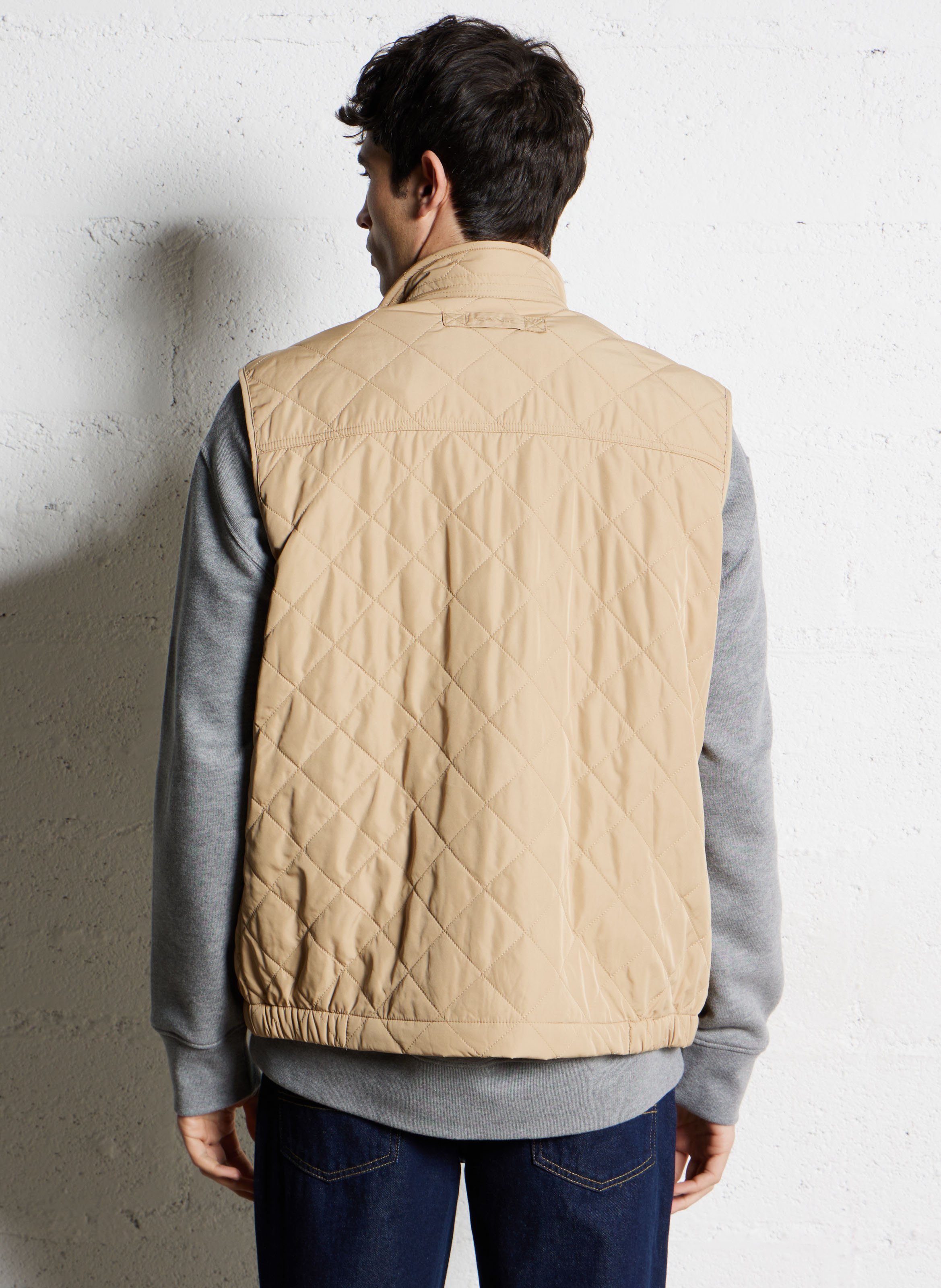 Quilted straight jacket with high collar GANT Khaki