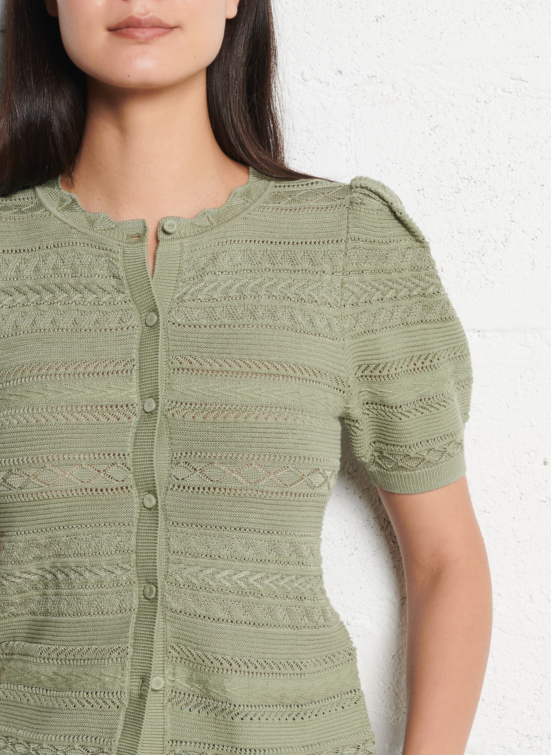 Gilet ajusté en coton mélangé BA&SH Kaki