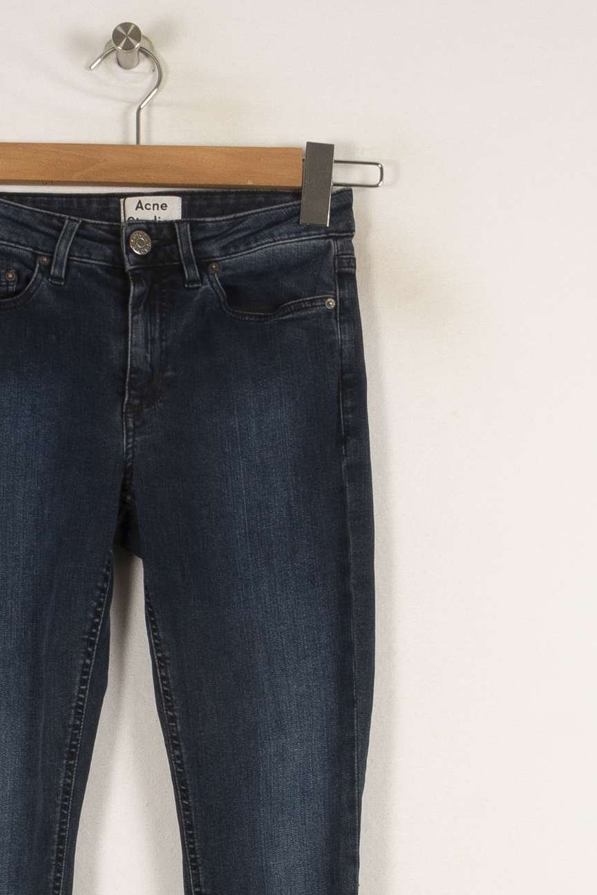 Cropped slim jeans with studs ACNE STUDIOS - Seconde Main Blue