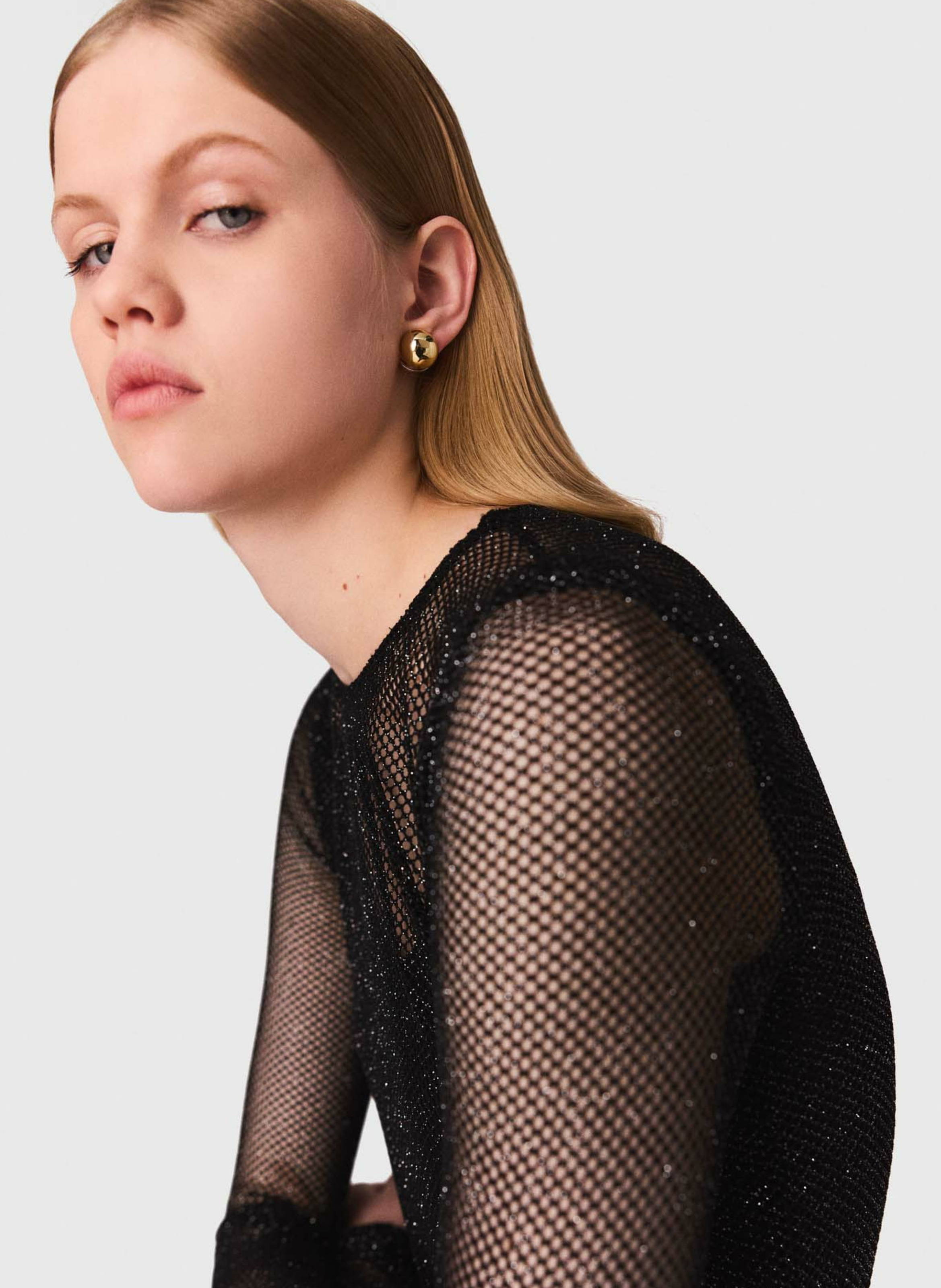 Body manches longues pailleté  MAJE Noir