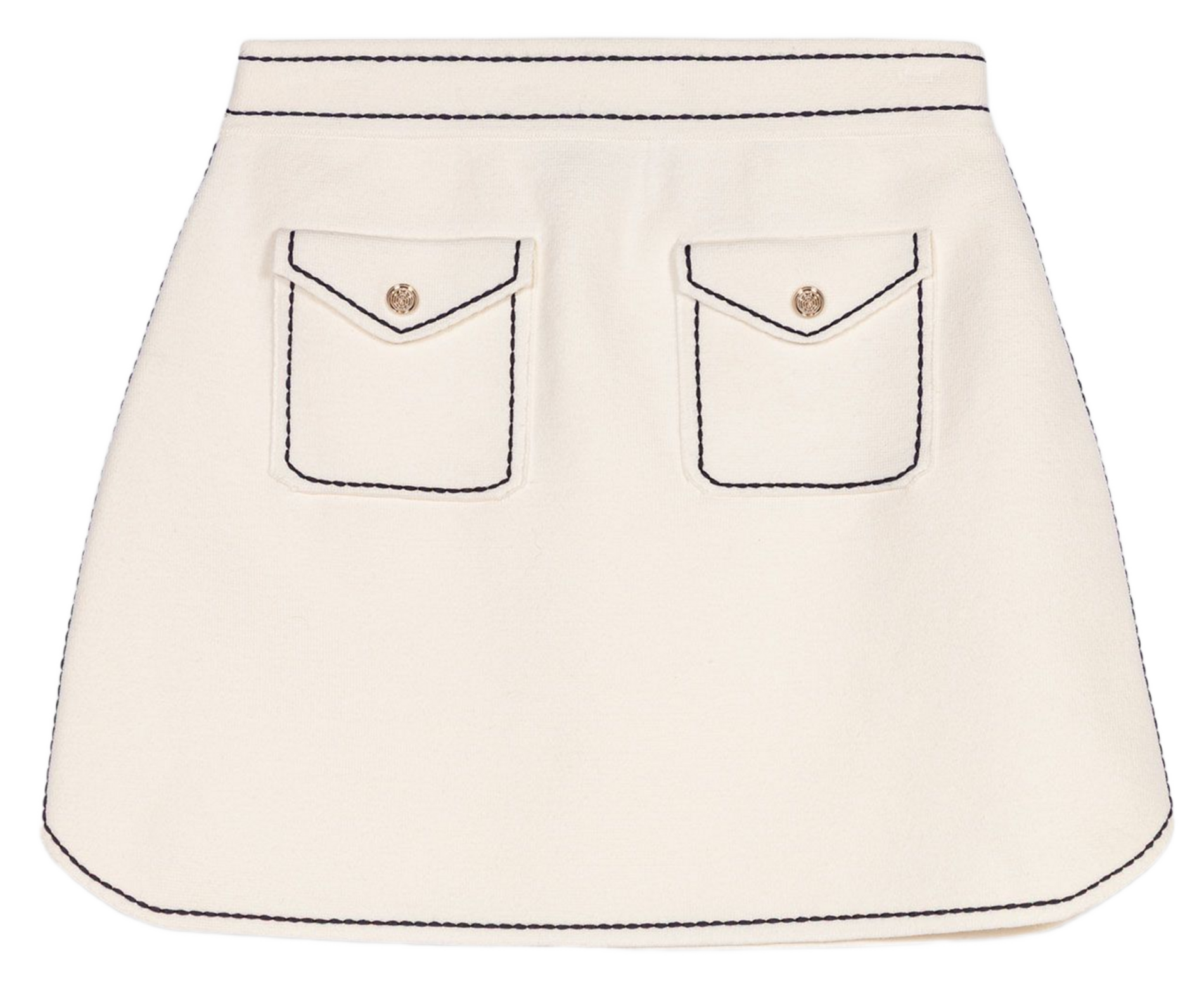 Jupe courte droite MAJE Beige