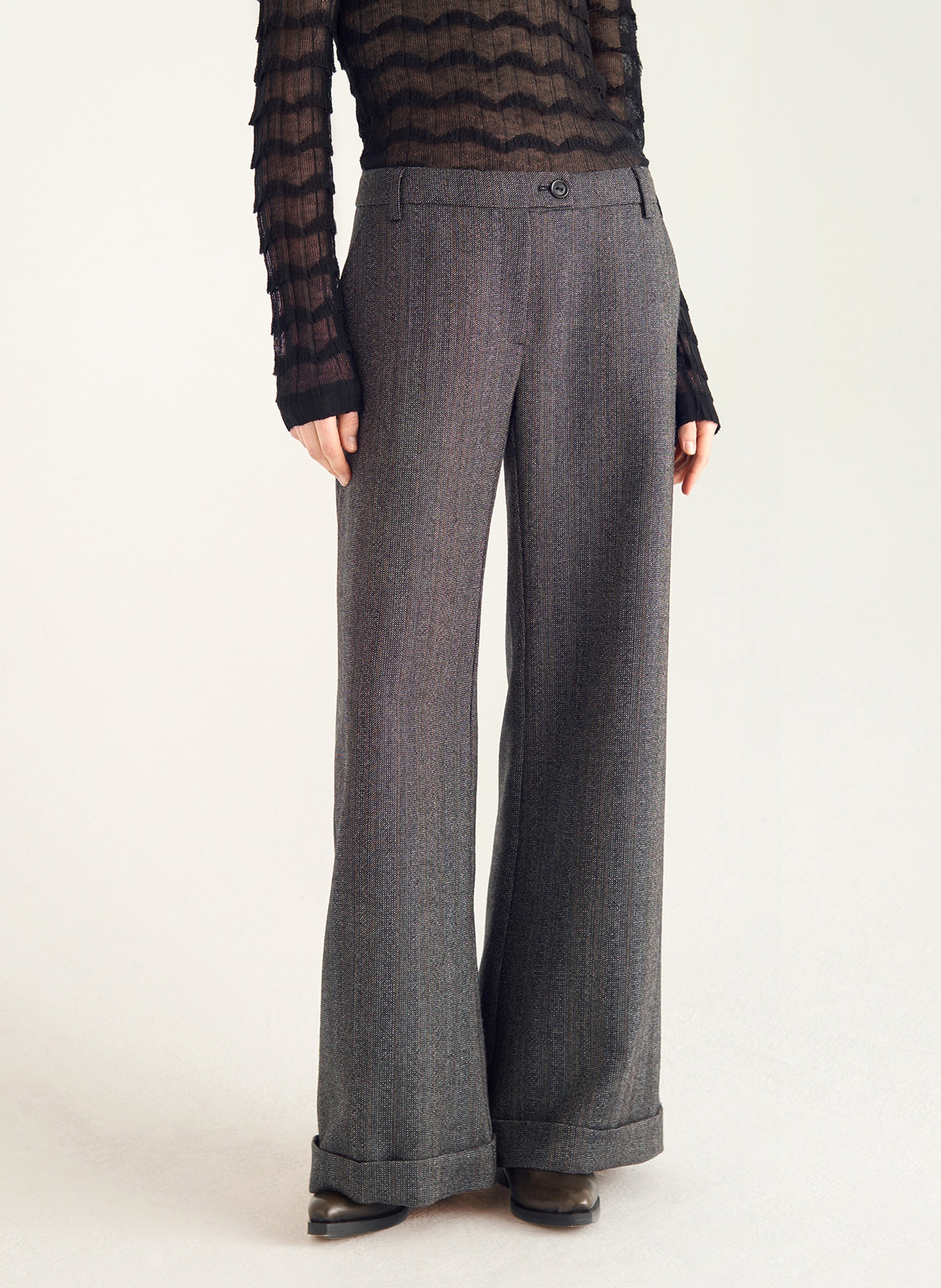 Flared tweed pants COTELAC Black