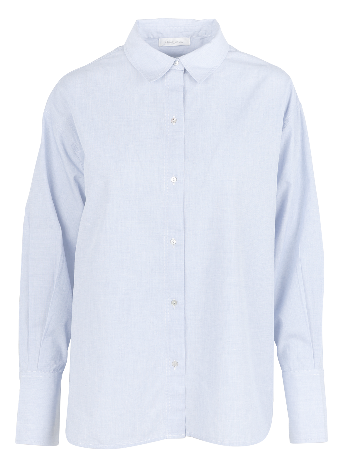 Embroidered straight-cut cotton poplin shirt BELLA JONES Blue