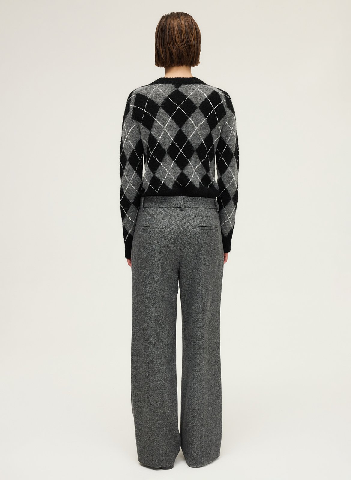 Declic wool-blend loose-fit trousers PABLO Grey