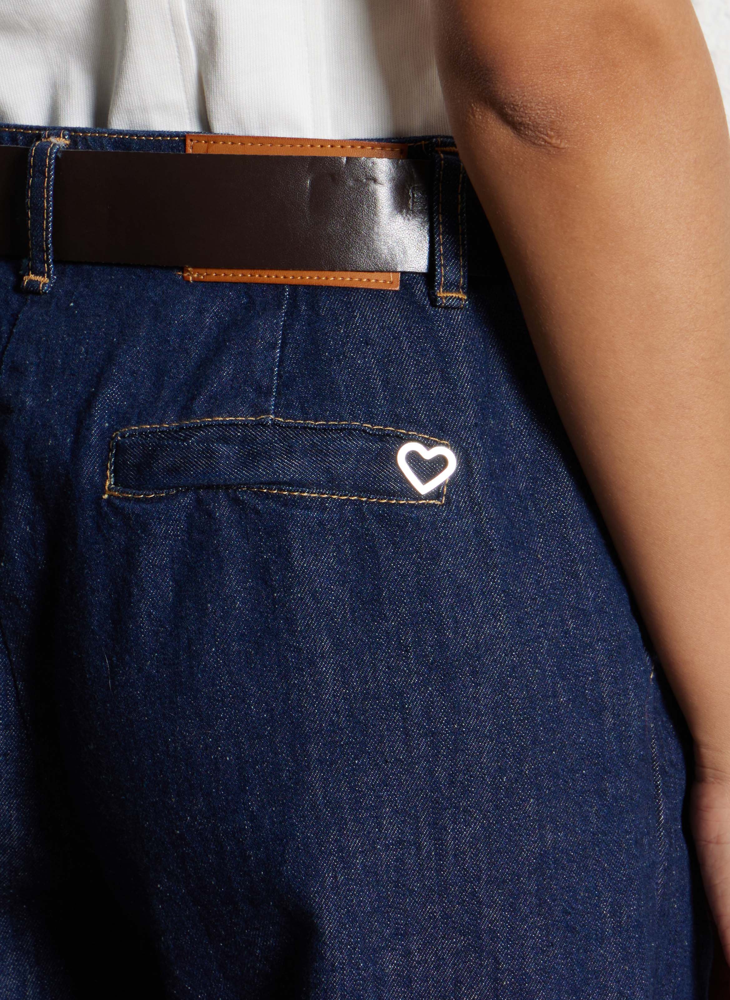 Straight cotton-blend pants PLEASE Blue