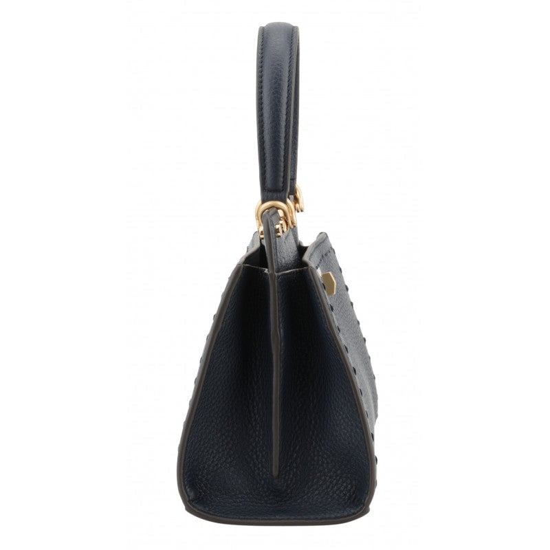 Handbag - cowhide leather POURCHET Blue