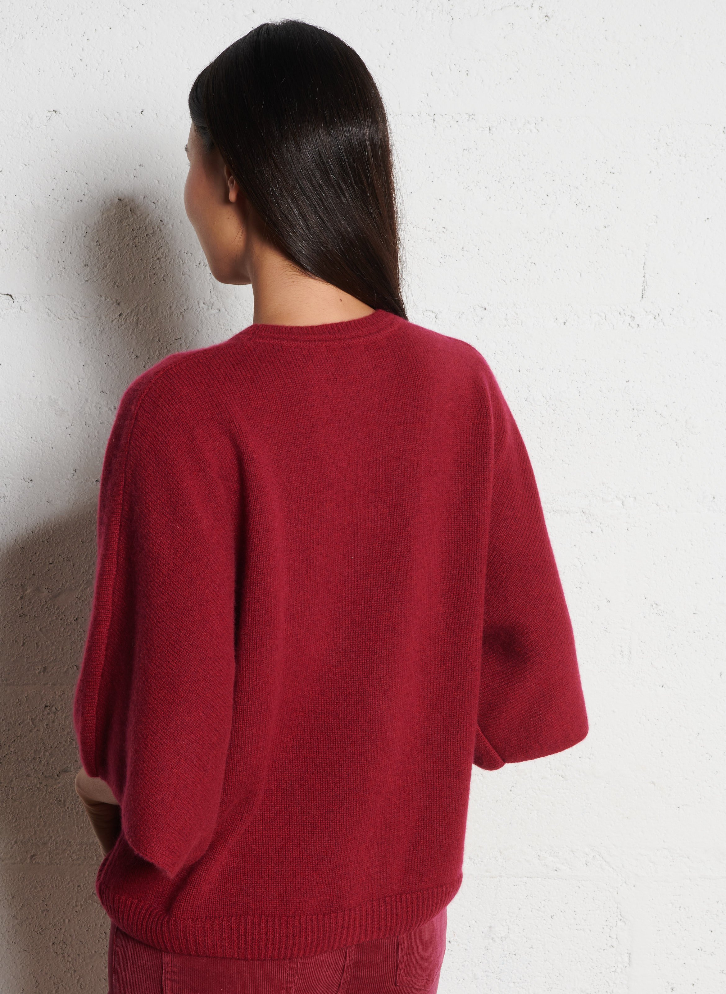 Pull manches larges en cachemire MAISON 123 Rouge