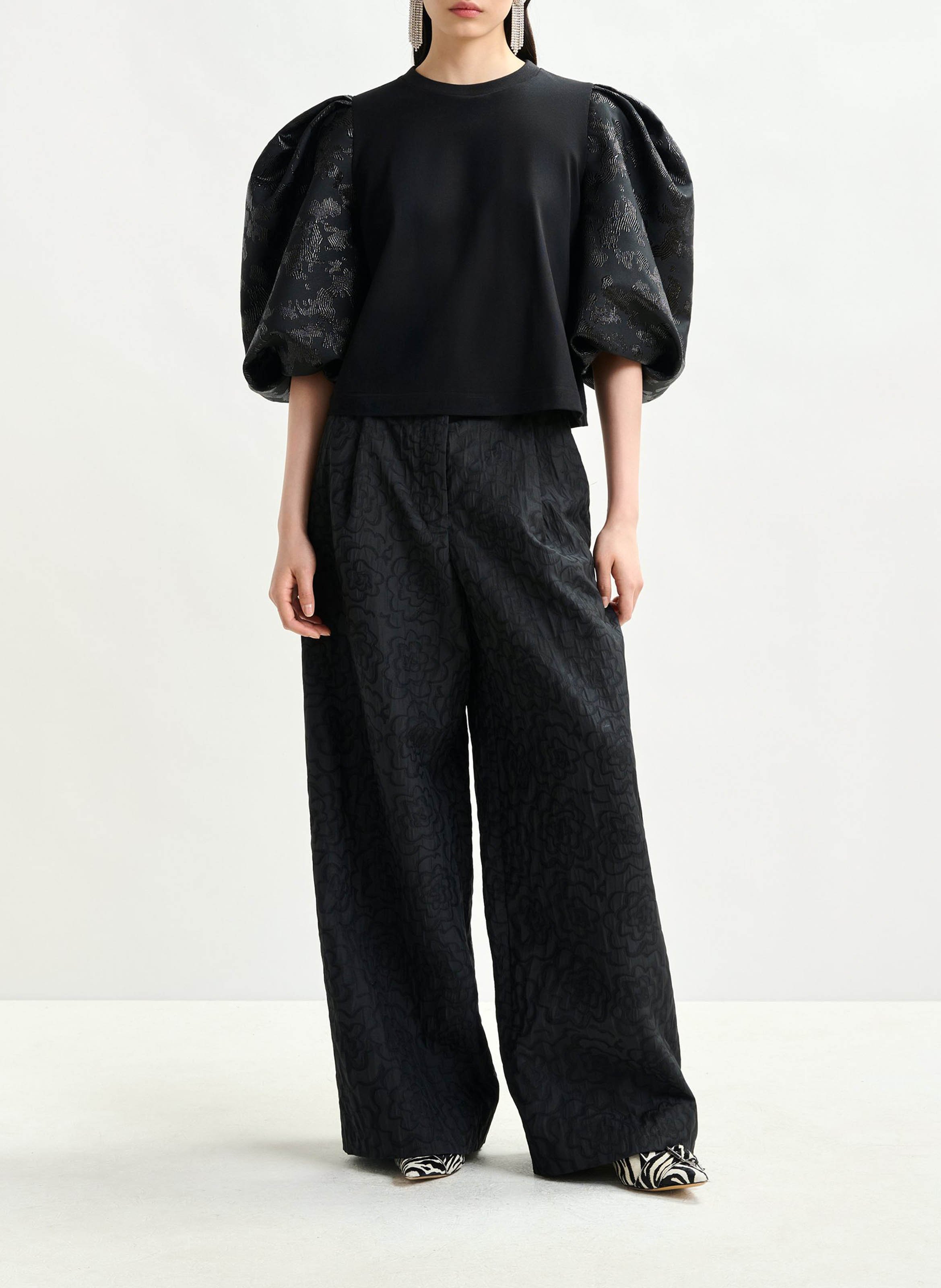 Top droit col rond en coton ESSENTIEL ANTWERP Noir