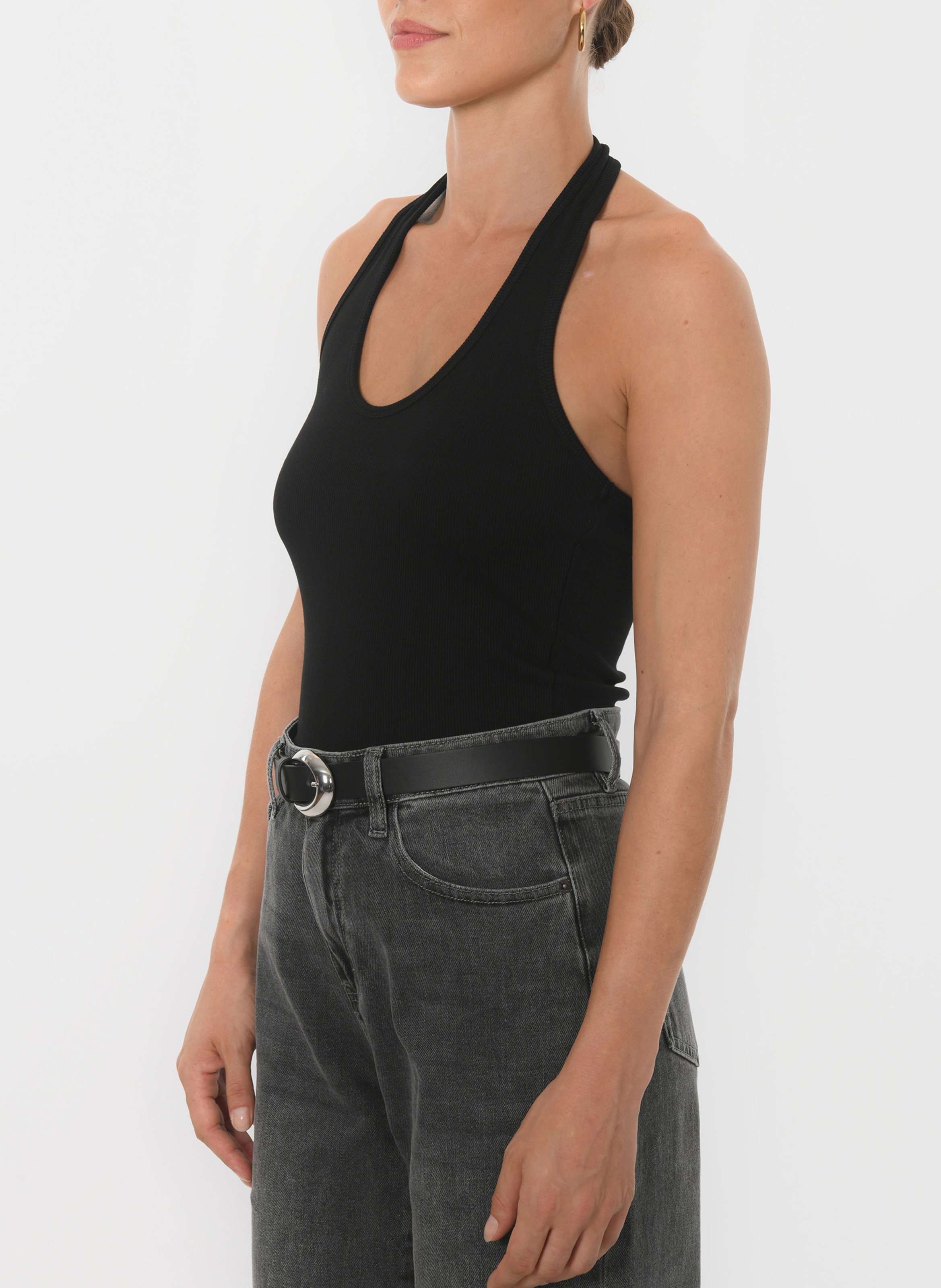 Cotton-blend tank top with round neck KOOKAI Black
