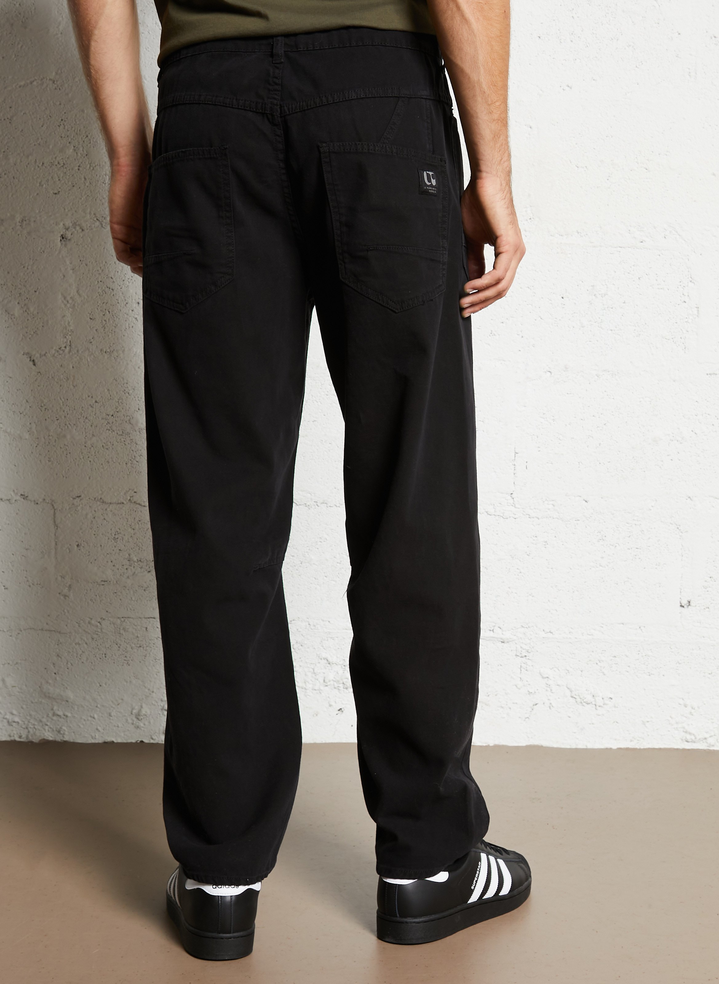 Straight leg jeans in blended cotton Black