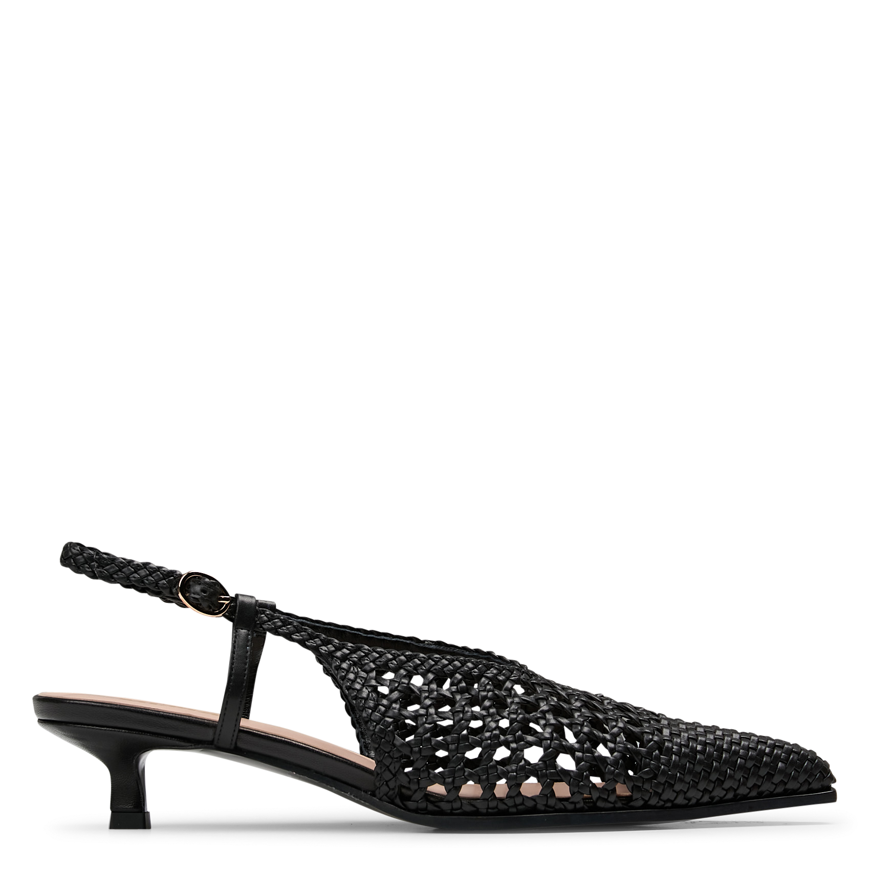 Slingbacks effet cuir tressées MI/MAI Noir