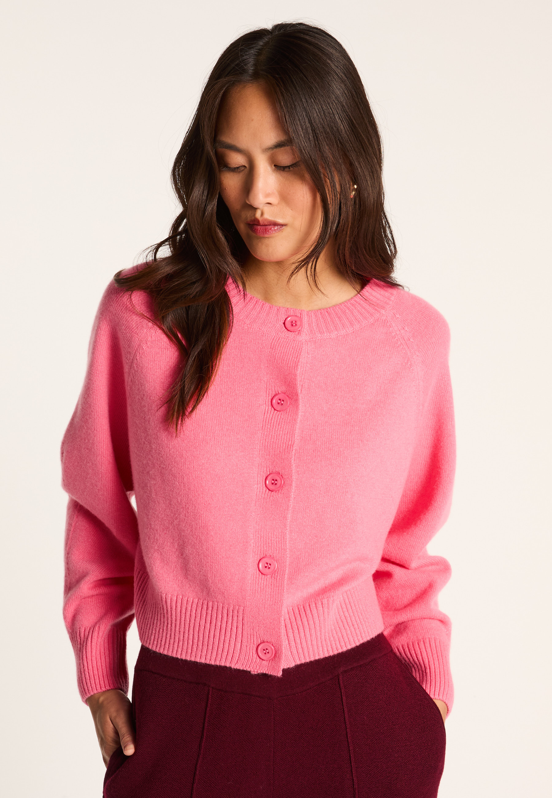 Cashmere cardigan MAISON MONTAGUT Pink