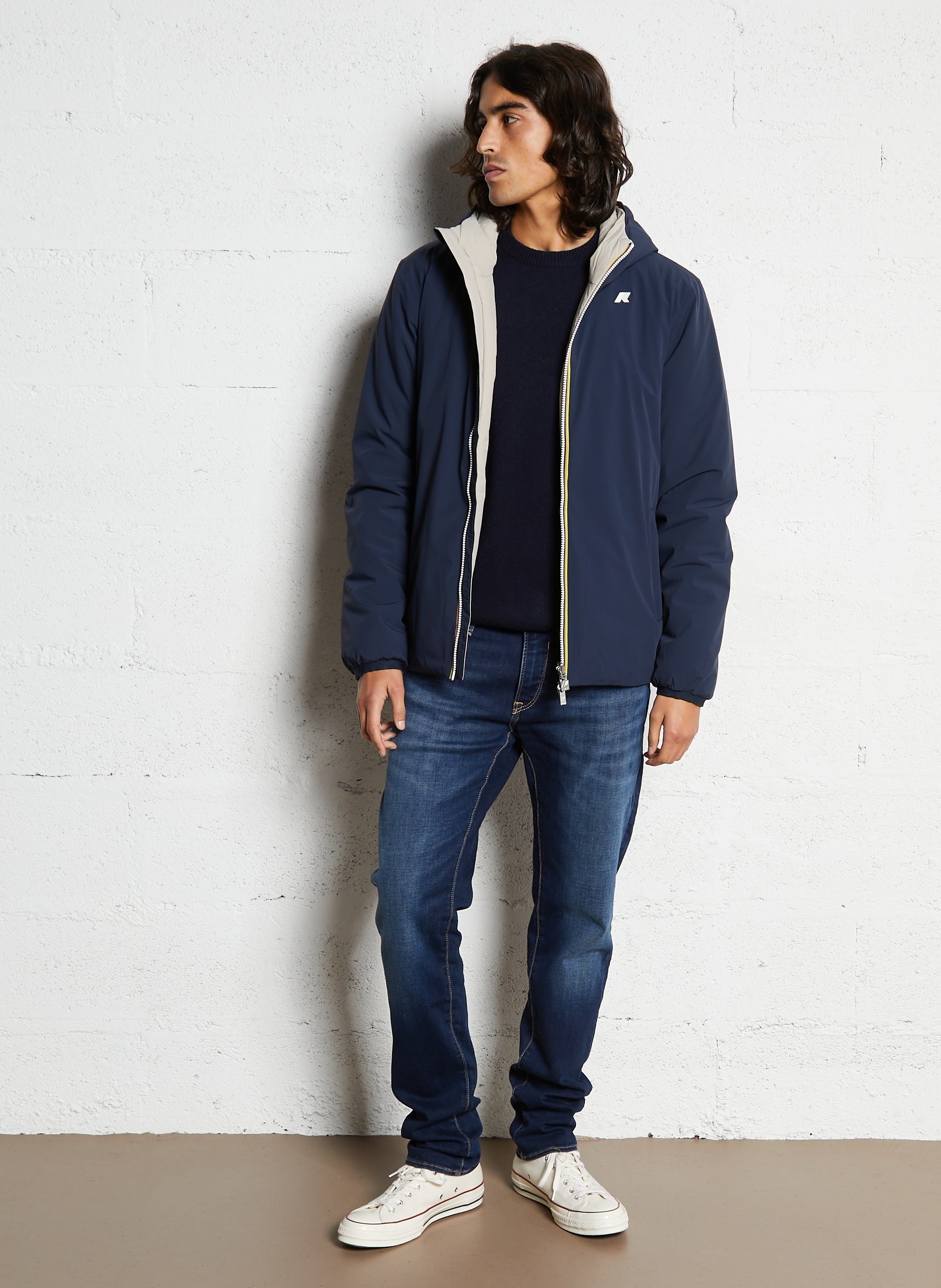 Coupe-vent droit col montant K-WAY Bleu