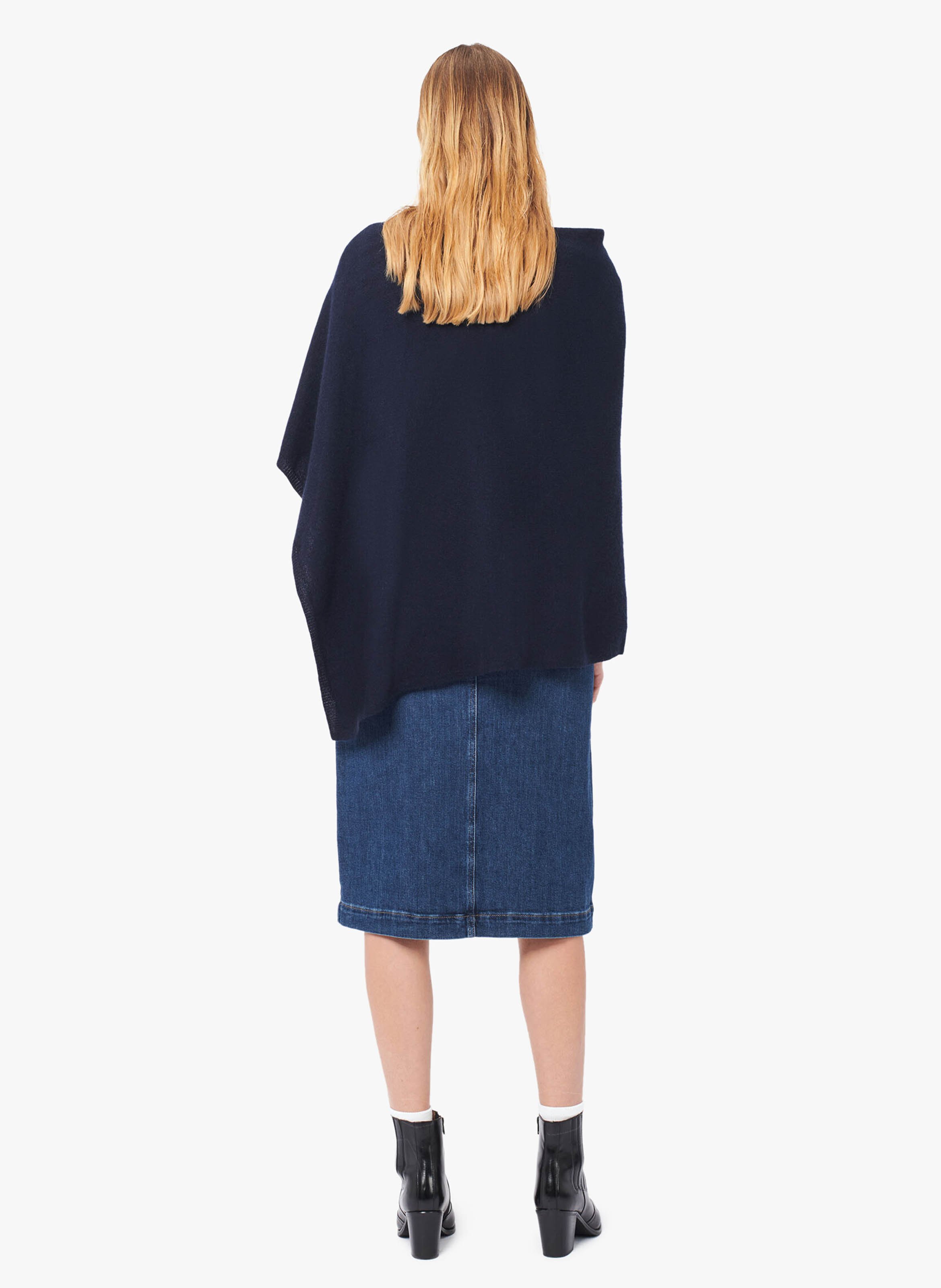 Poncho en cachemire CAROLL Bleu