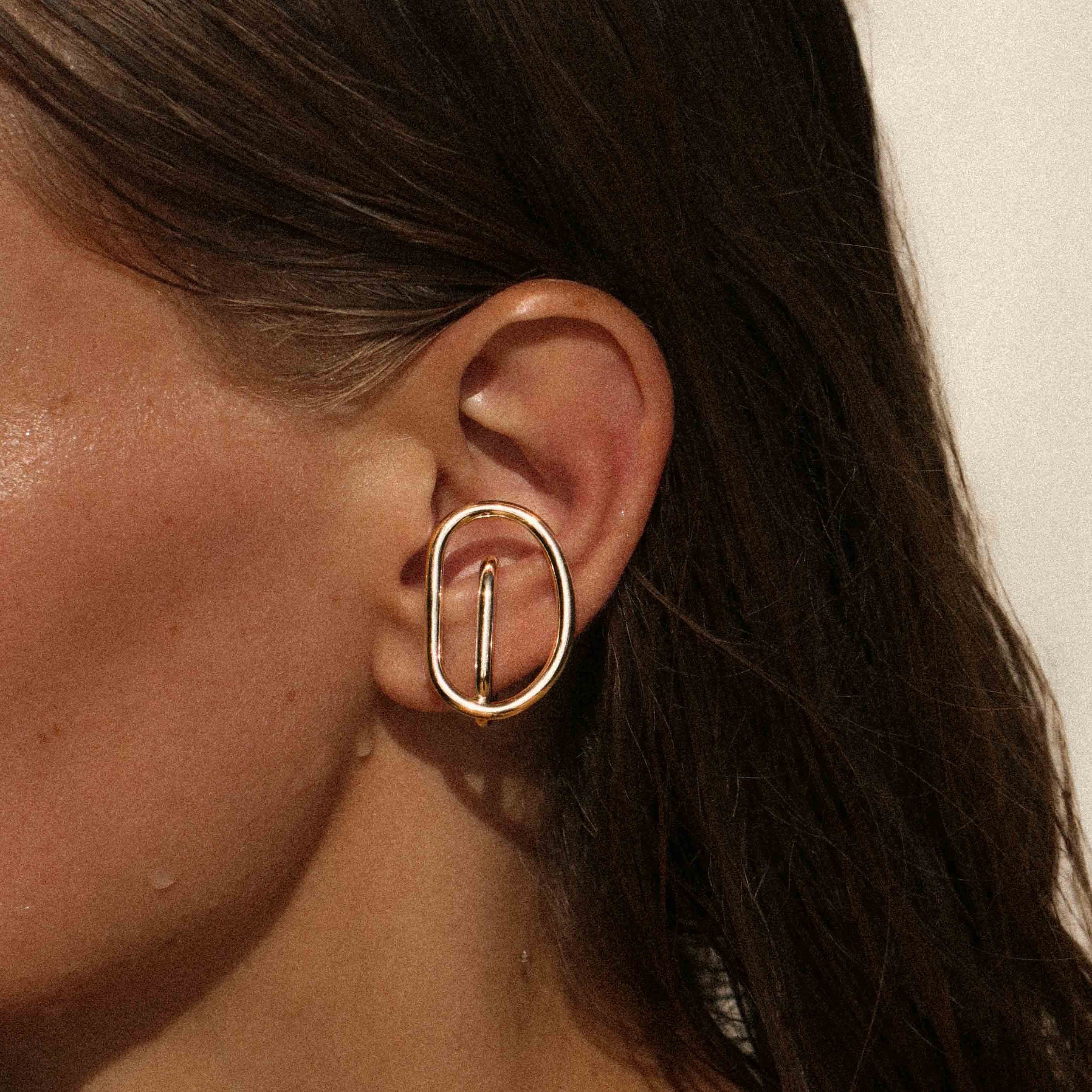 Earcuff droit ajustable, plaqué or MAYRENA Doré