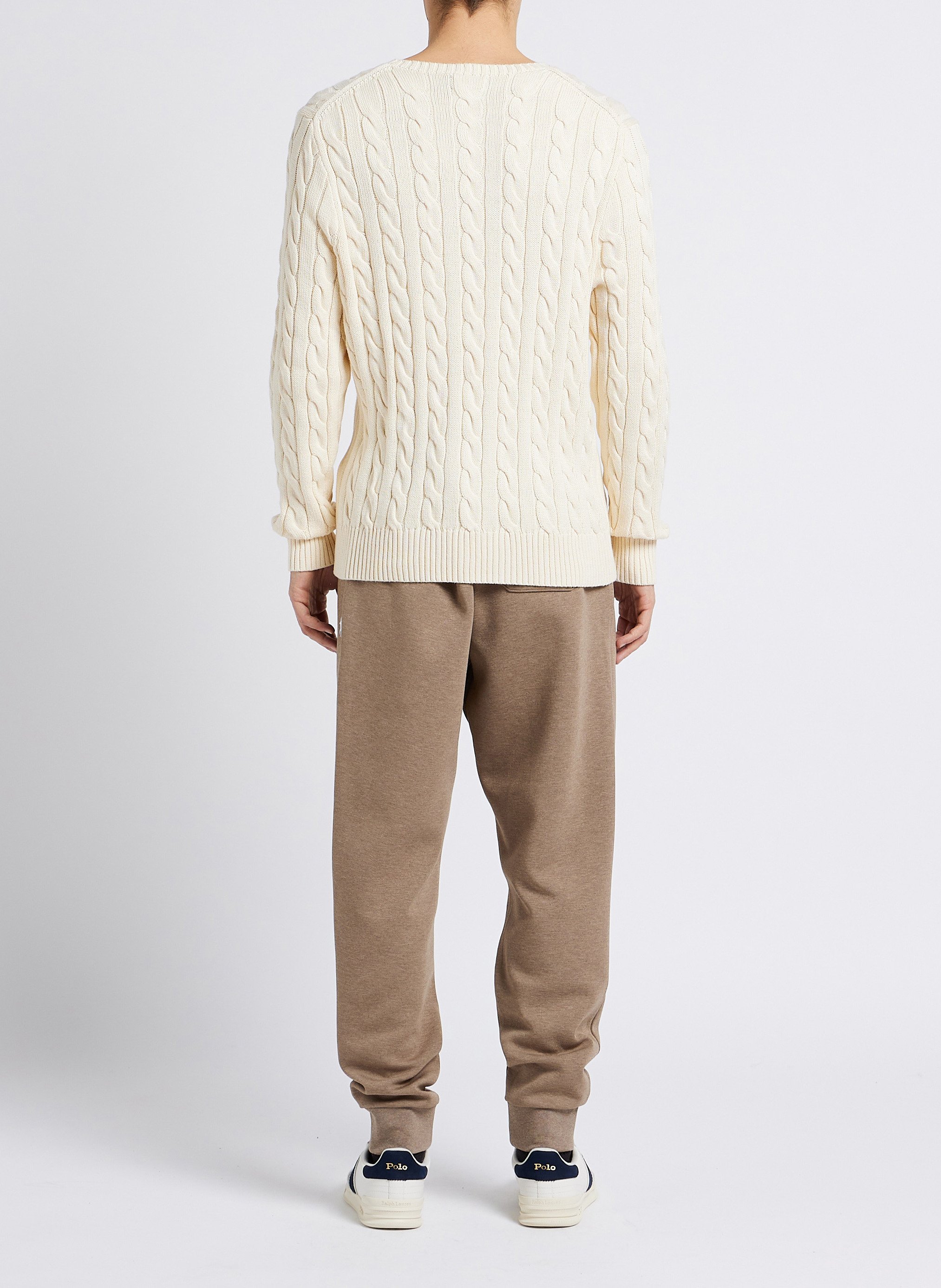 Pull col rond regular-fit en coton POLO RALPH LAUREN Beige