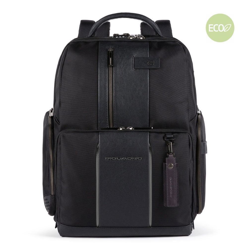 Leather backpack PIQUADRO Black