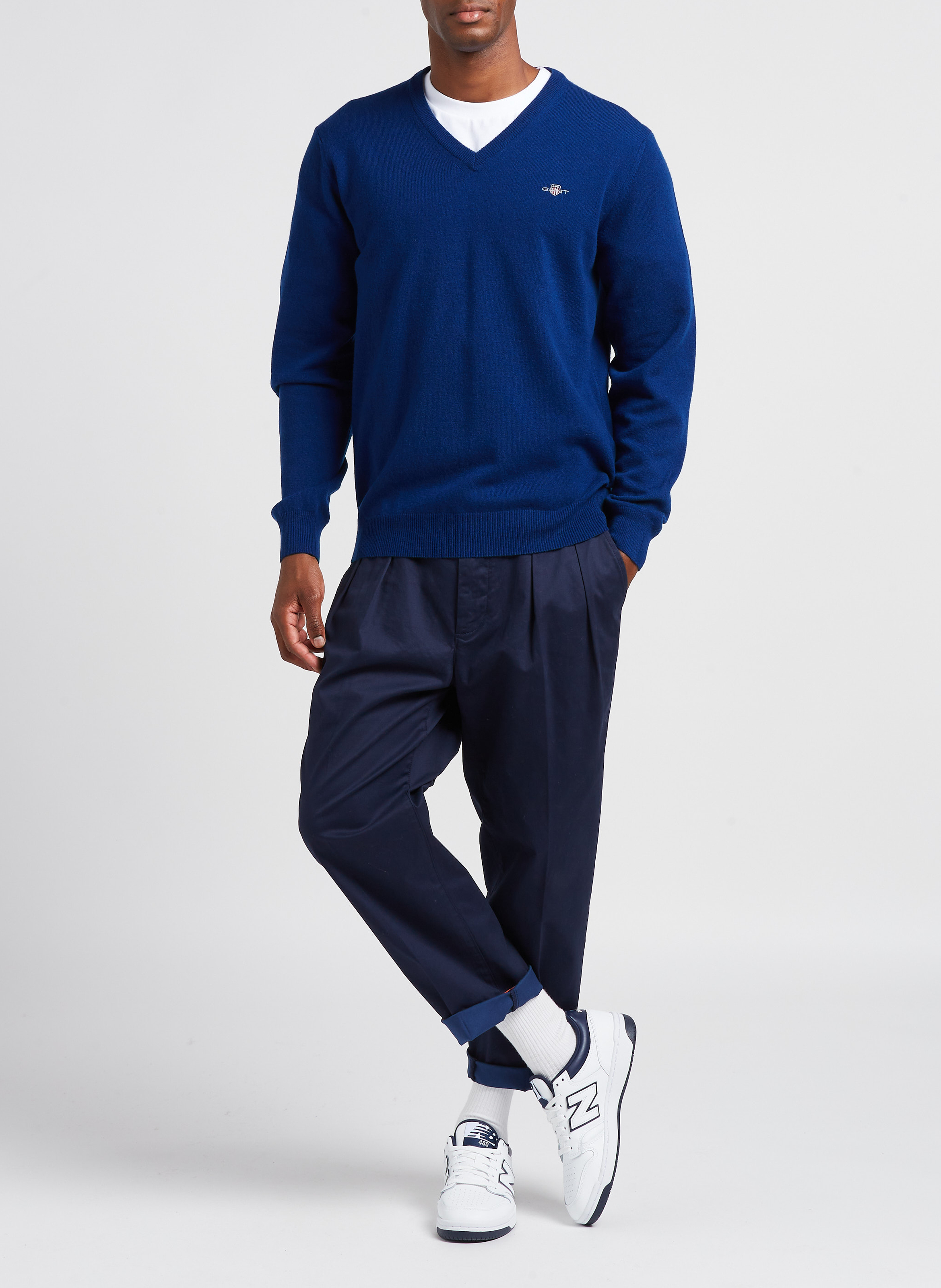 Pantalon droit en coton bio mélangé  - Look 12