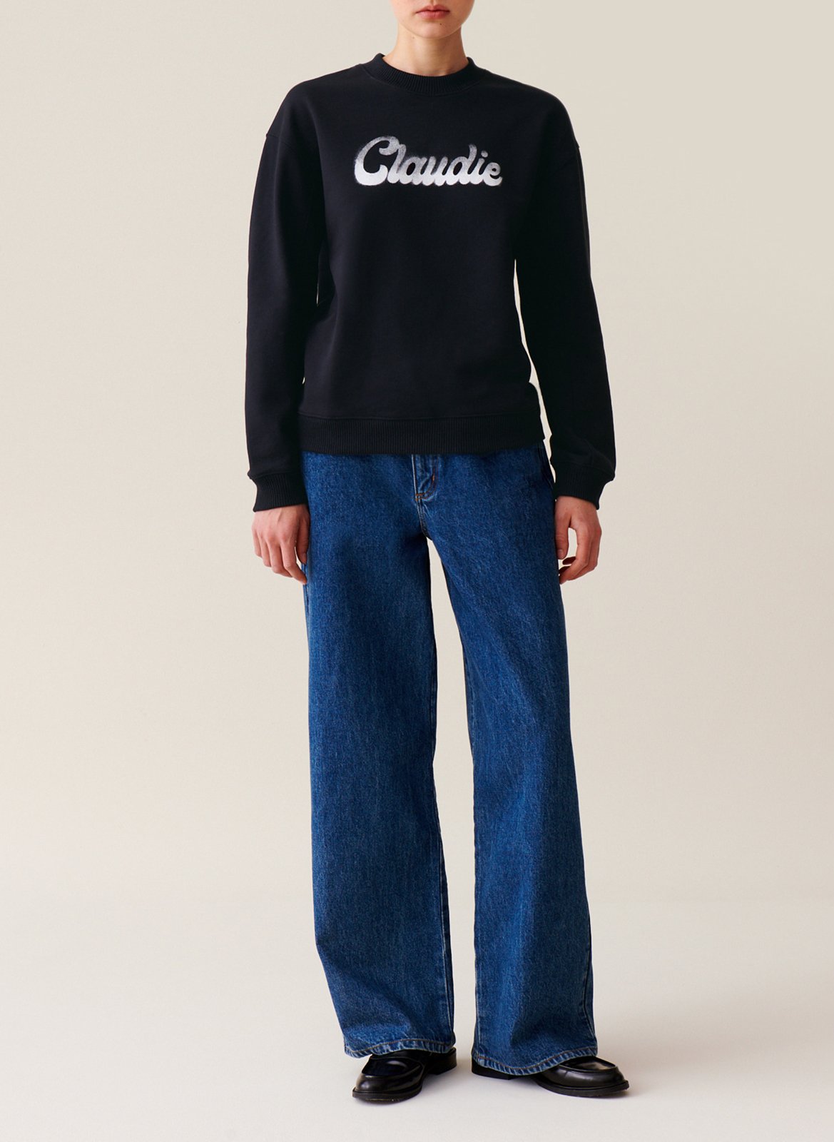 Sweatshirt ample imprimé en coton CLAUDIE PIERLOT Bleu