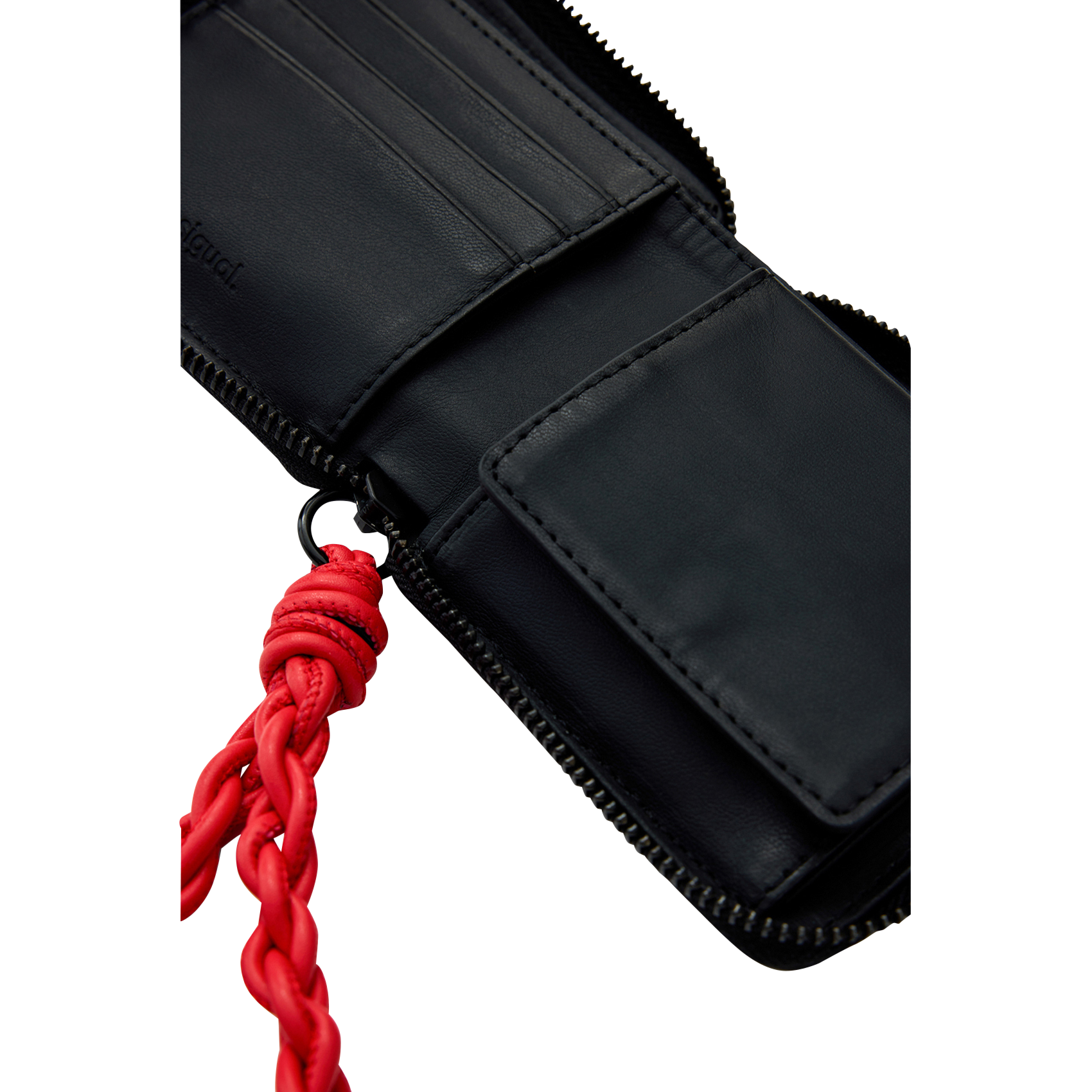 Floral textured coin purse DESIGUAL Black