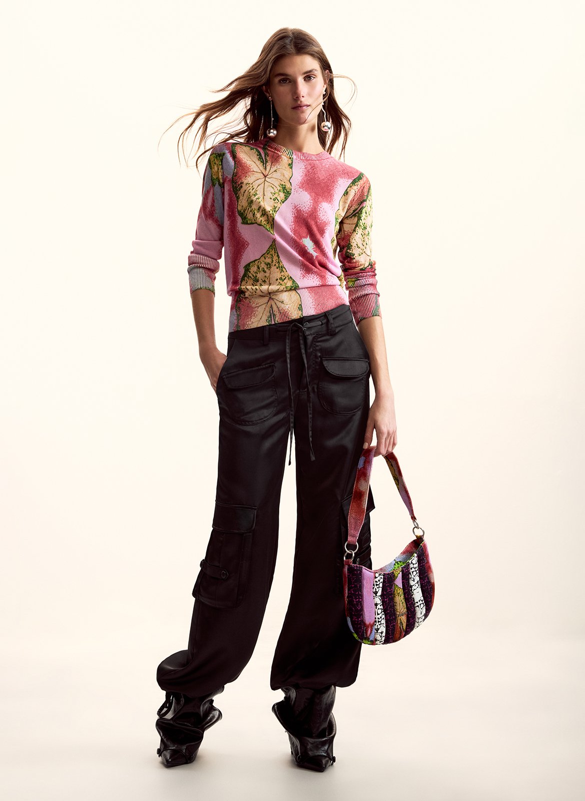 Rechte trui met ronde hals en print DESIGUAL Rood