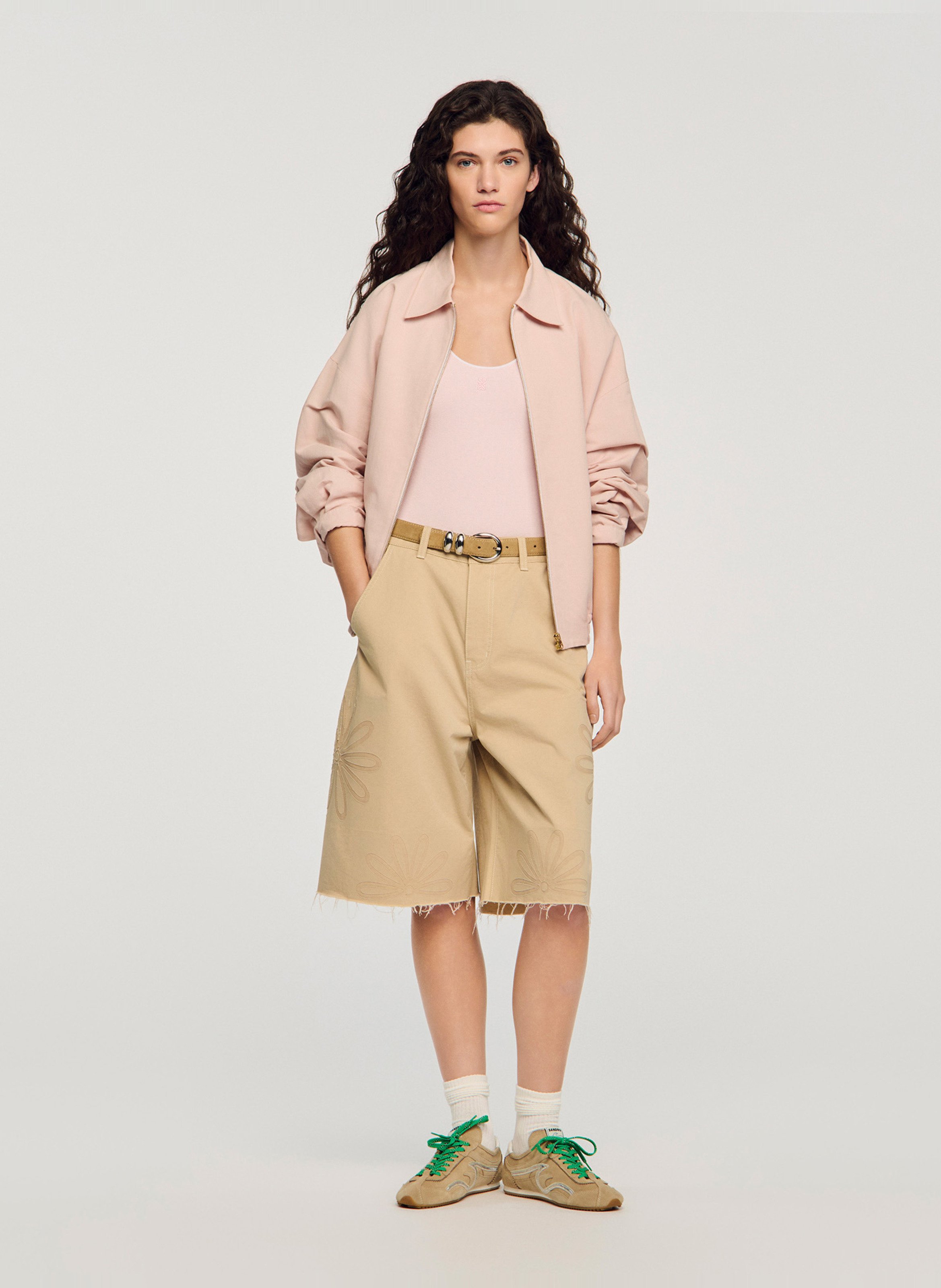 Body sans manches à logo brodé SANDRO Rose