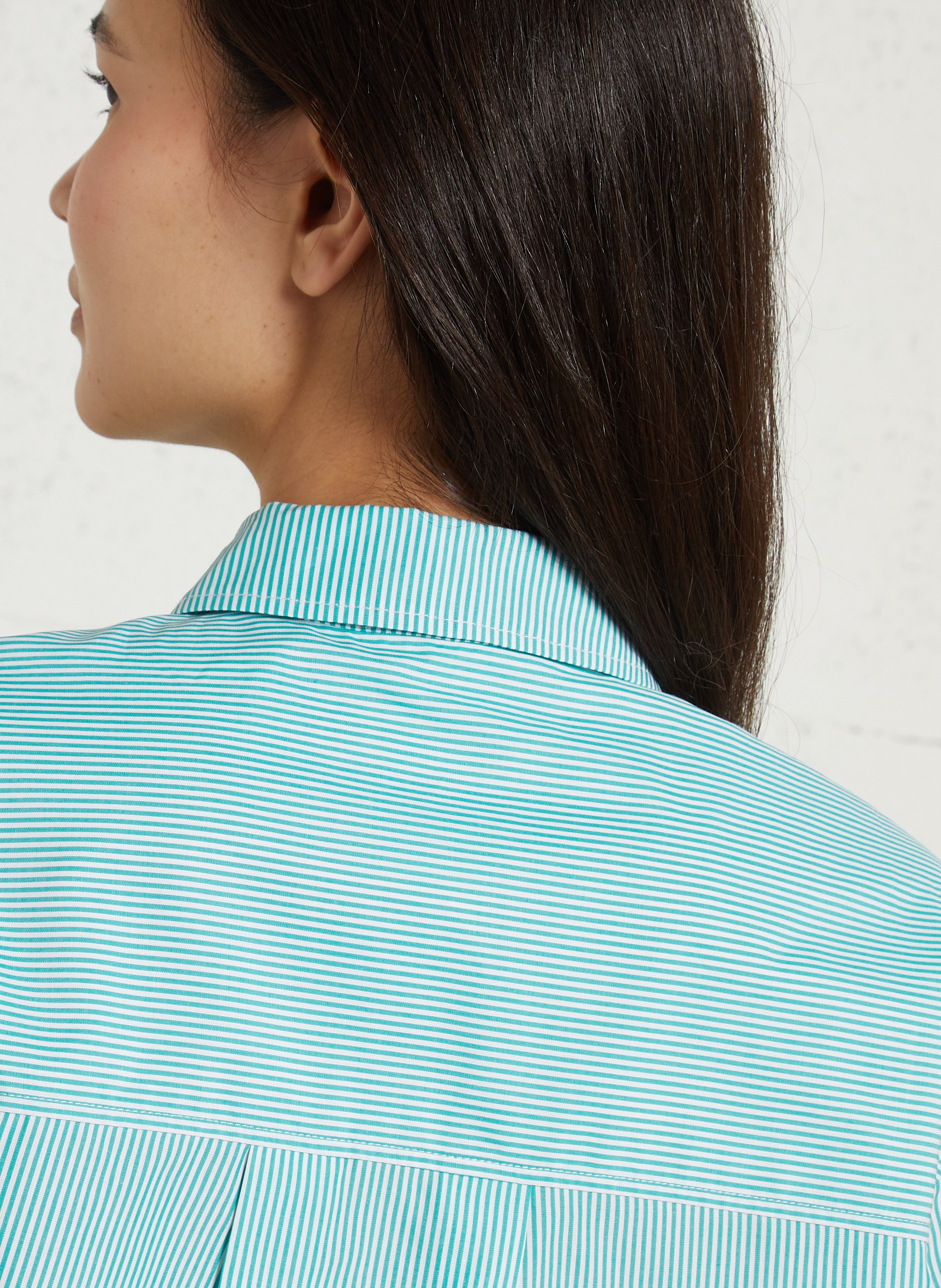 Weite Baumwollbluse mit Streifen SACRECOEUR Grun