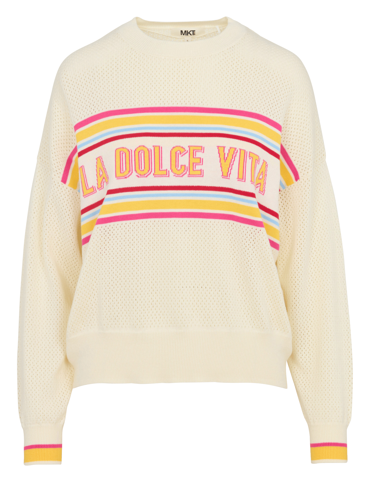 Baumwollpullover mit Streifen MKT Beige