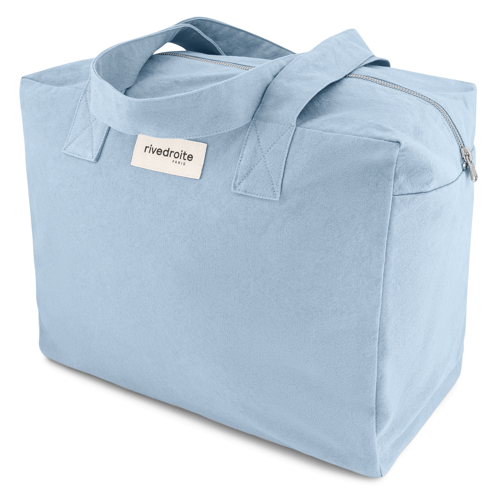Sac week-end en coton recyclé mélangé RIVEDROITE PARIS Bleu