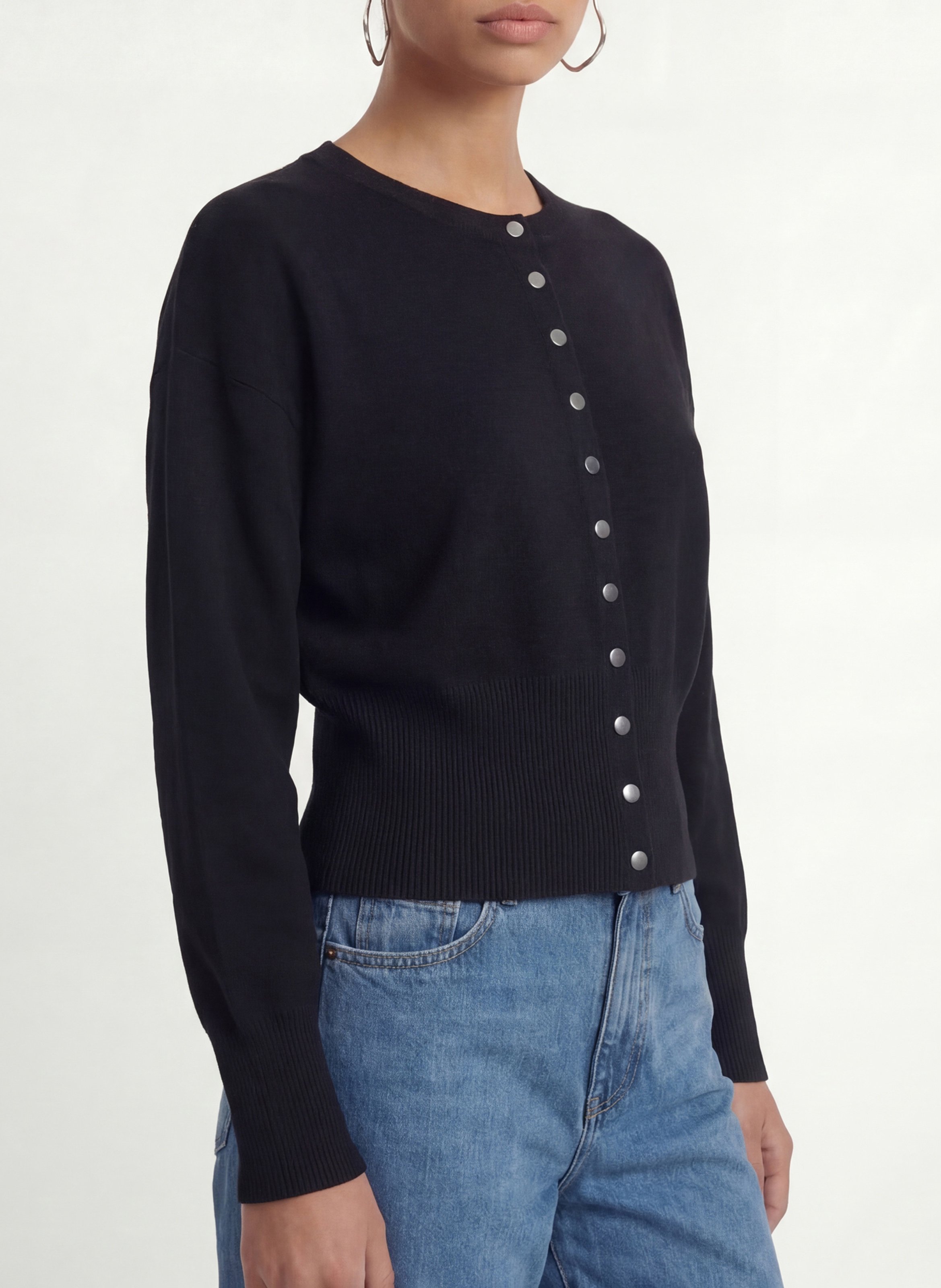 Cardigan cintré uni col rond KOOKAI Noir