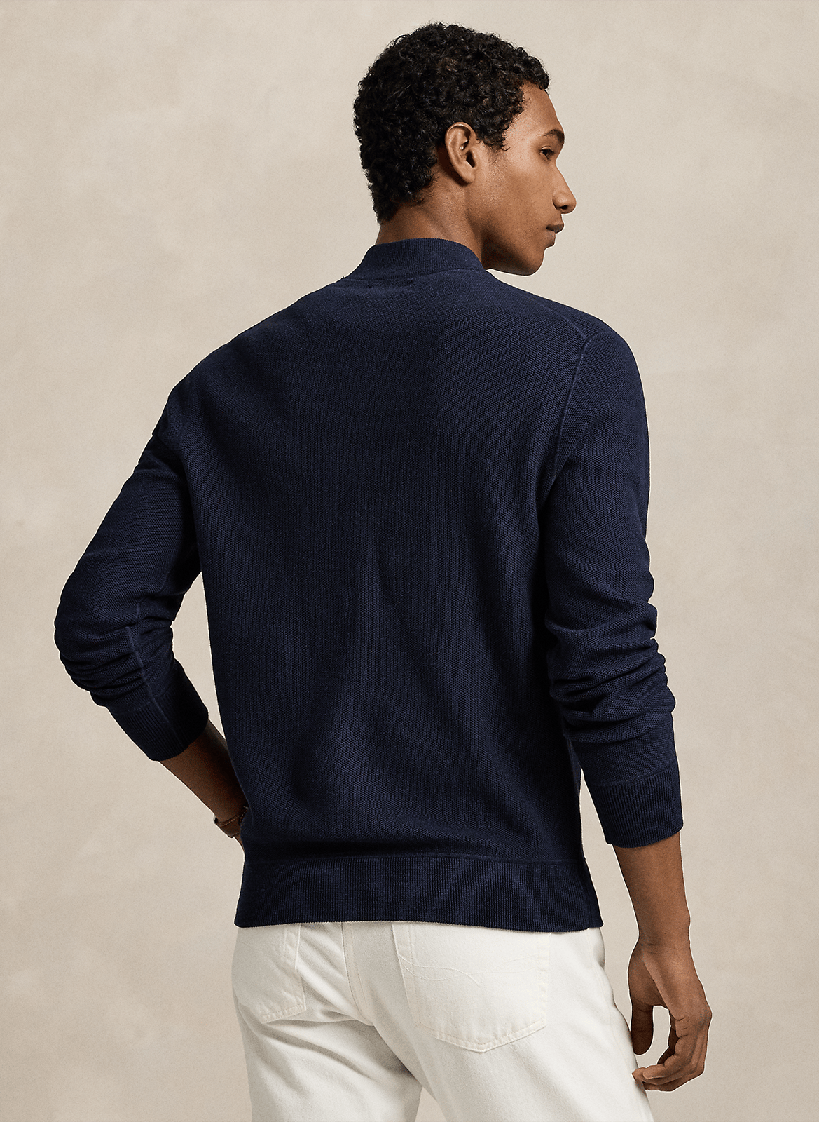 Pull zippé en coton POLO RALPH LAUREN Bleu