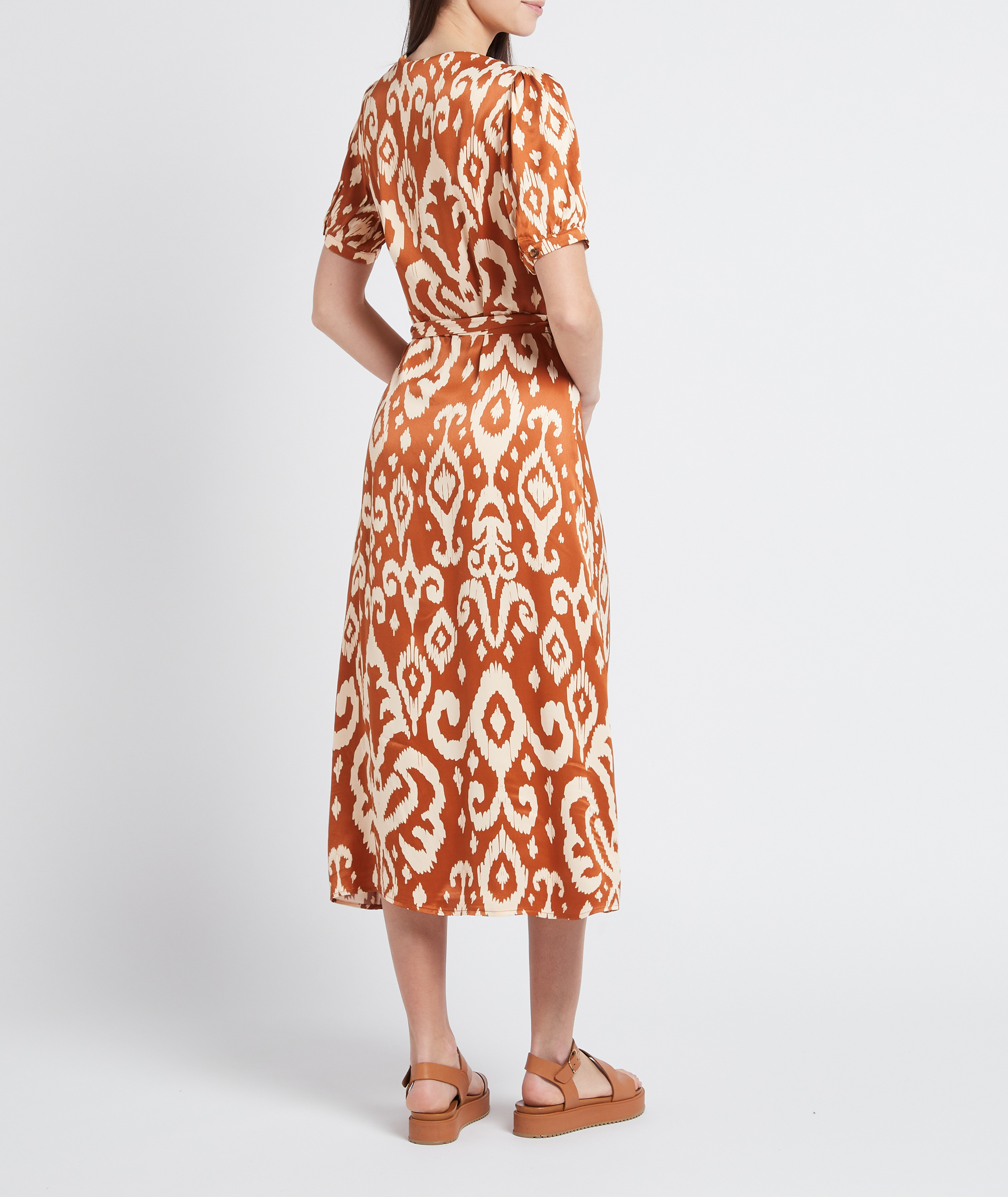 Long printed wrap dress LA PETITE ETOILE Brown