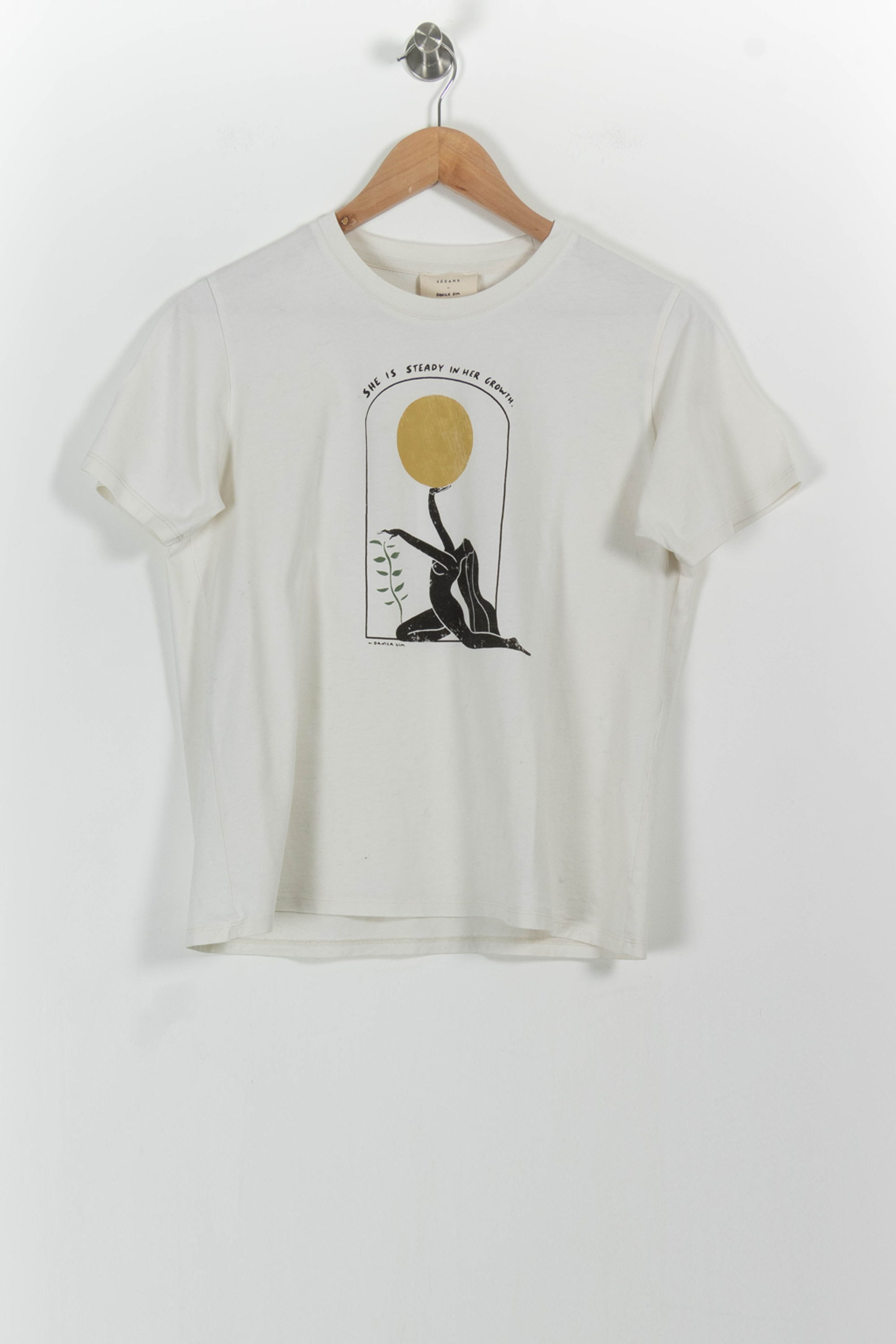 Tommy Badge T-shirt SEZANE - Seconde main Beige