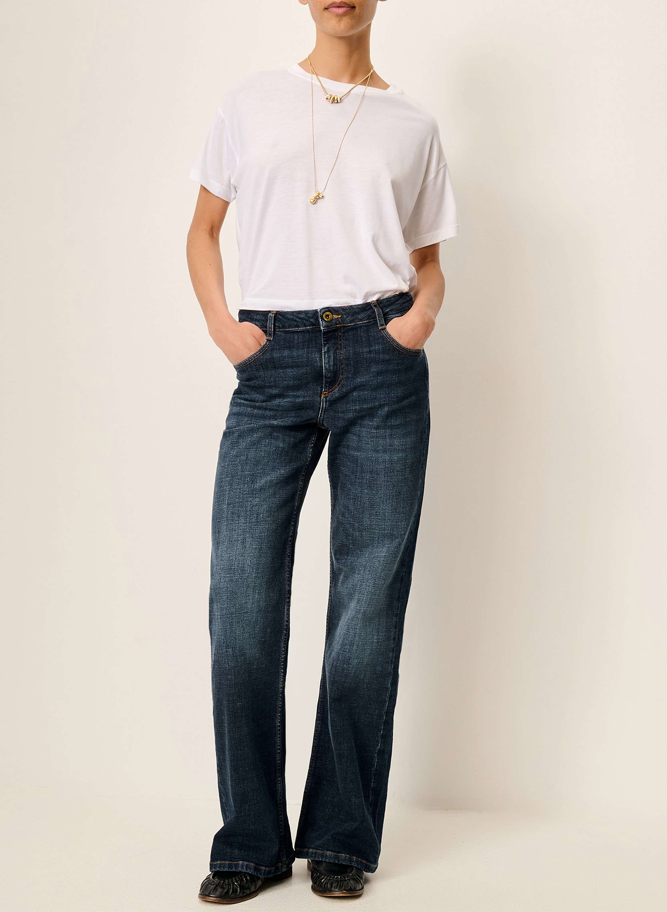 Weite Jeans aus Baumwoll-Mix SESSUN Blau
