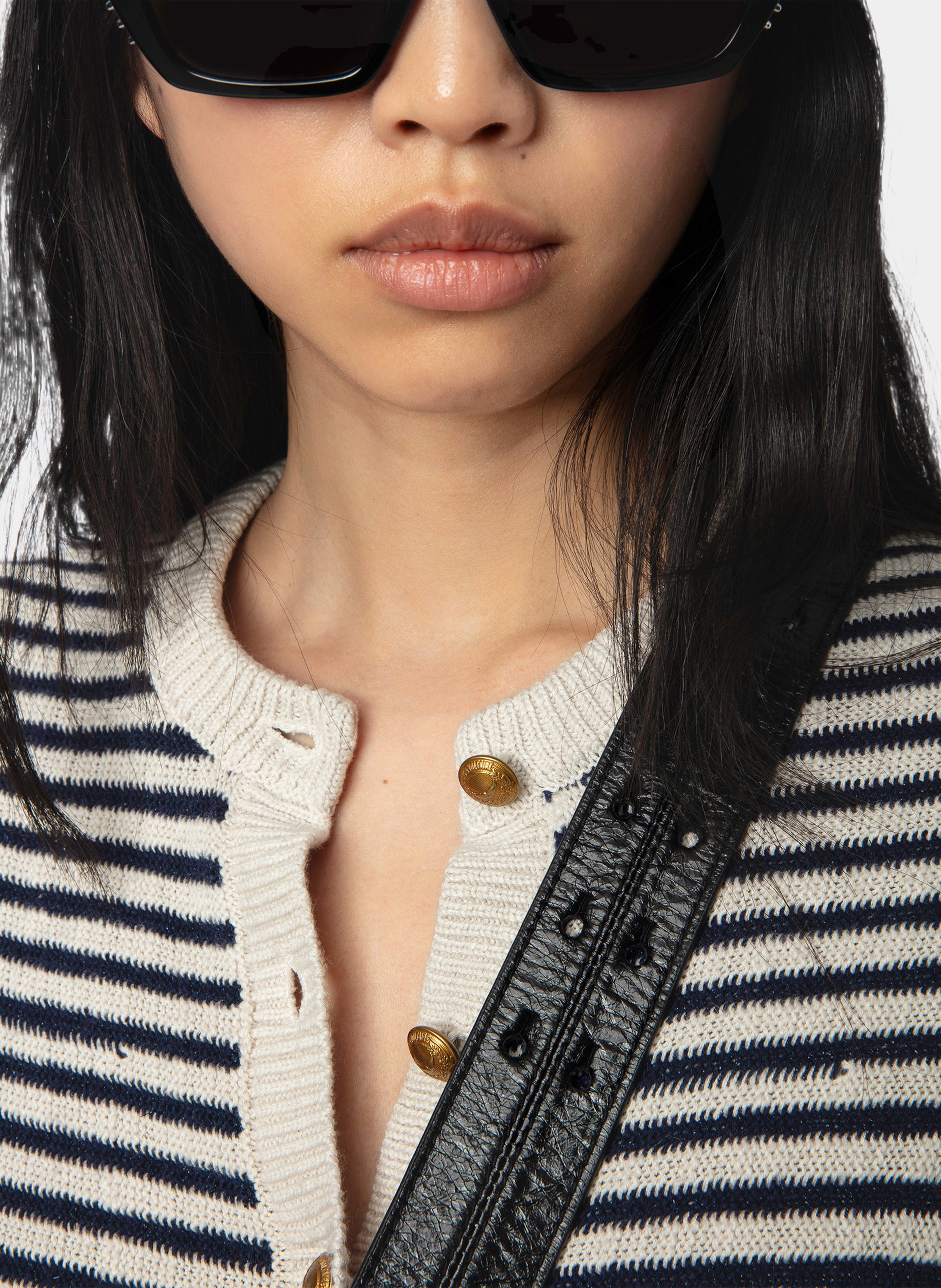 Robe courte col rond à rayures ZADIG&VOLTAIRE Bleu