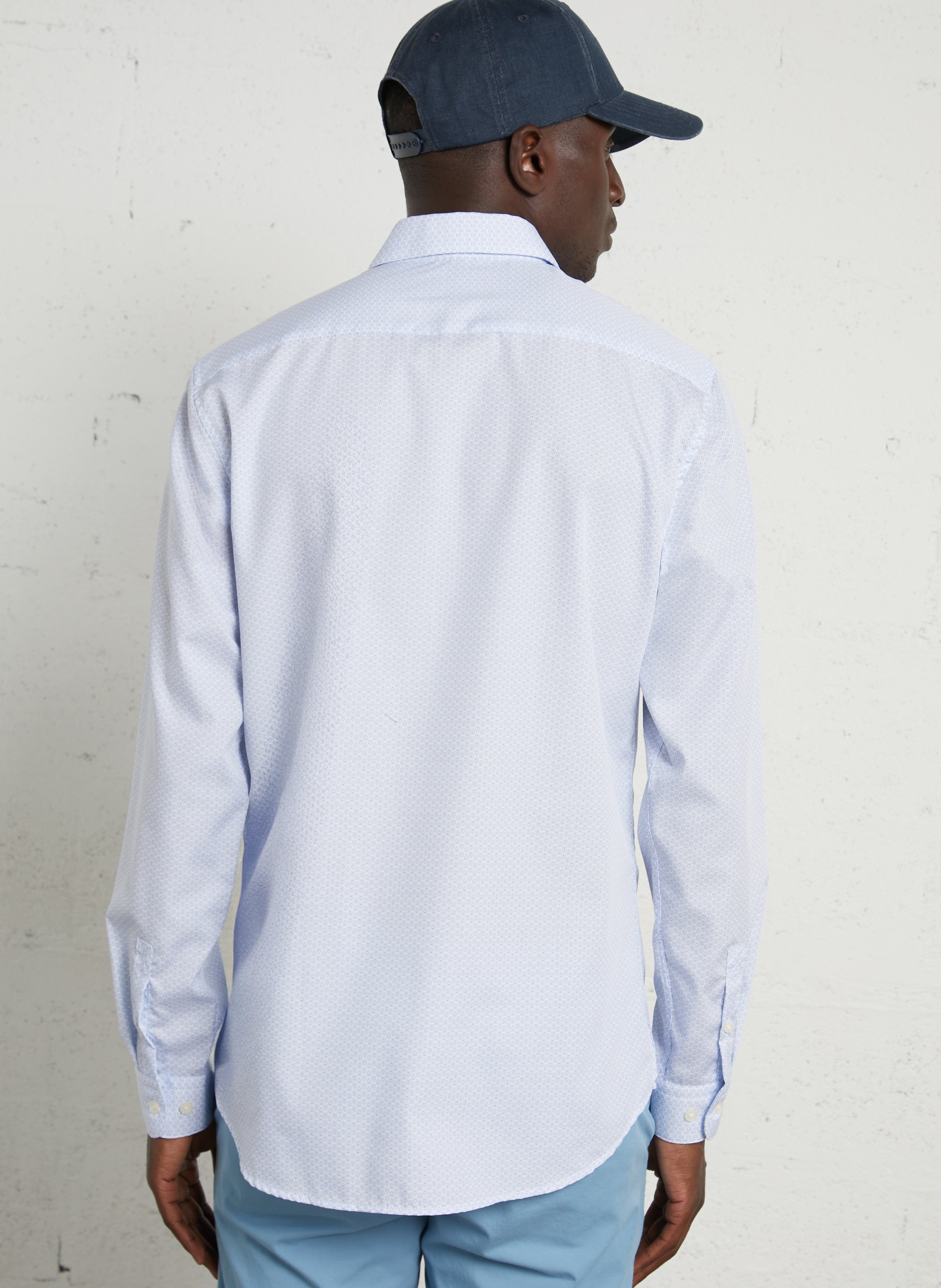 Slim-fit, katoenen overhemd met klassieke kraag AU PRINTEMPS PARIS Blauw