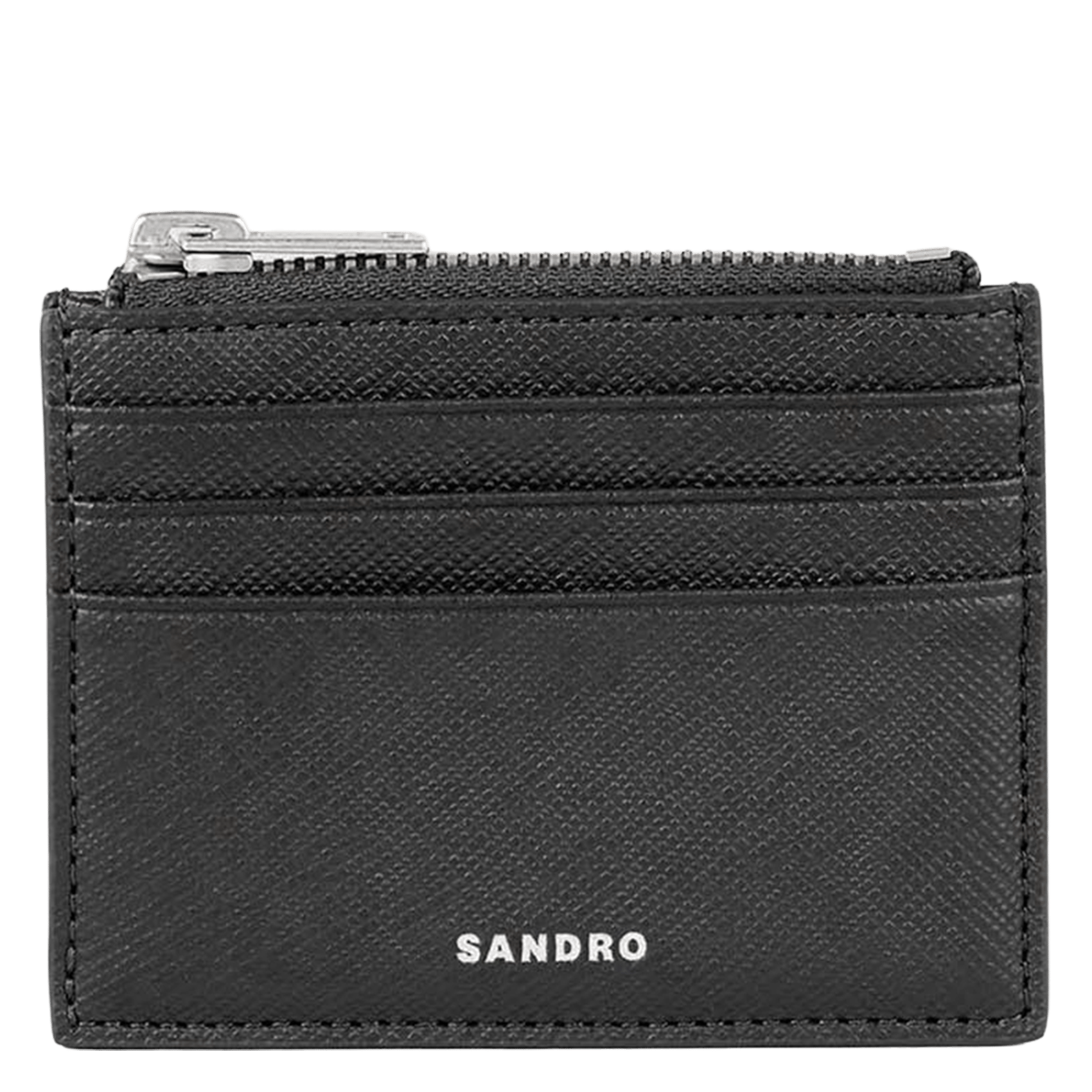 Porte-cartes en cuir SANDRO Noir