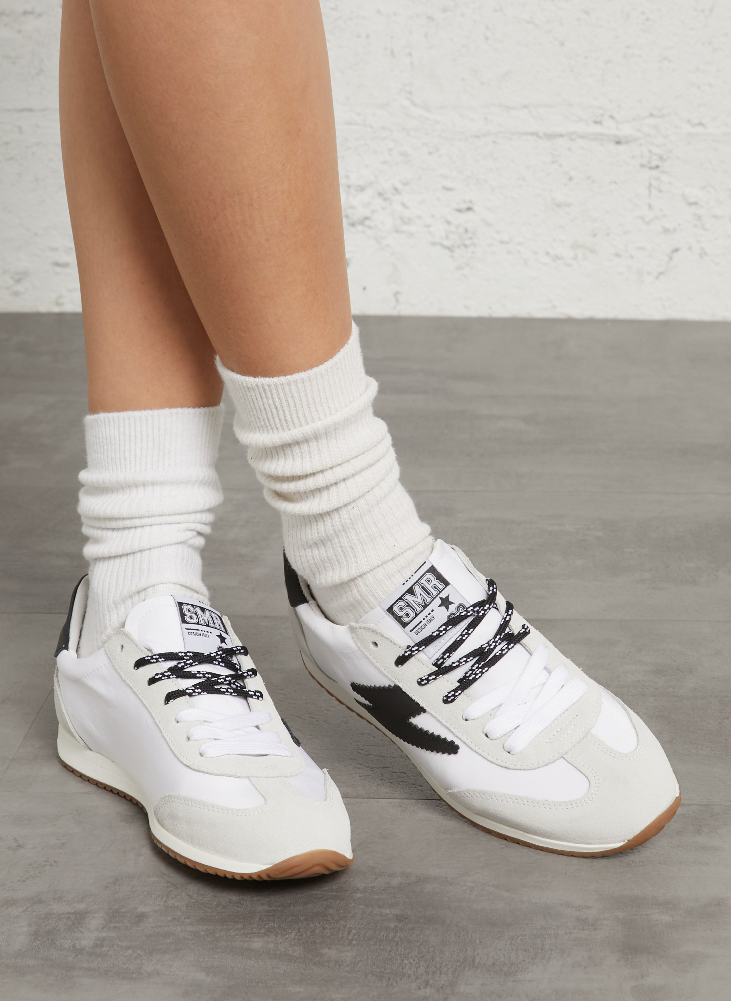 Niedrige Sneaker aus Leder-Mix SEMERDJIAN - SMR Weiss