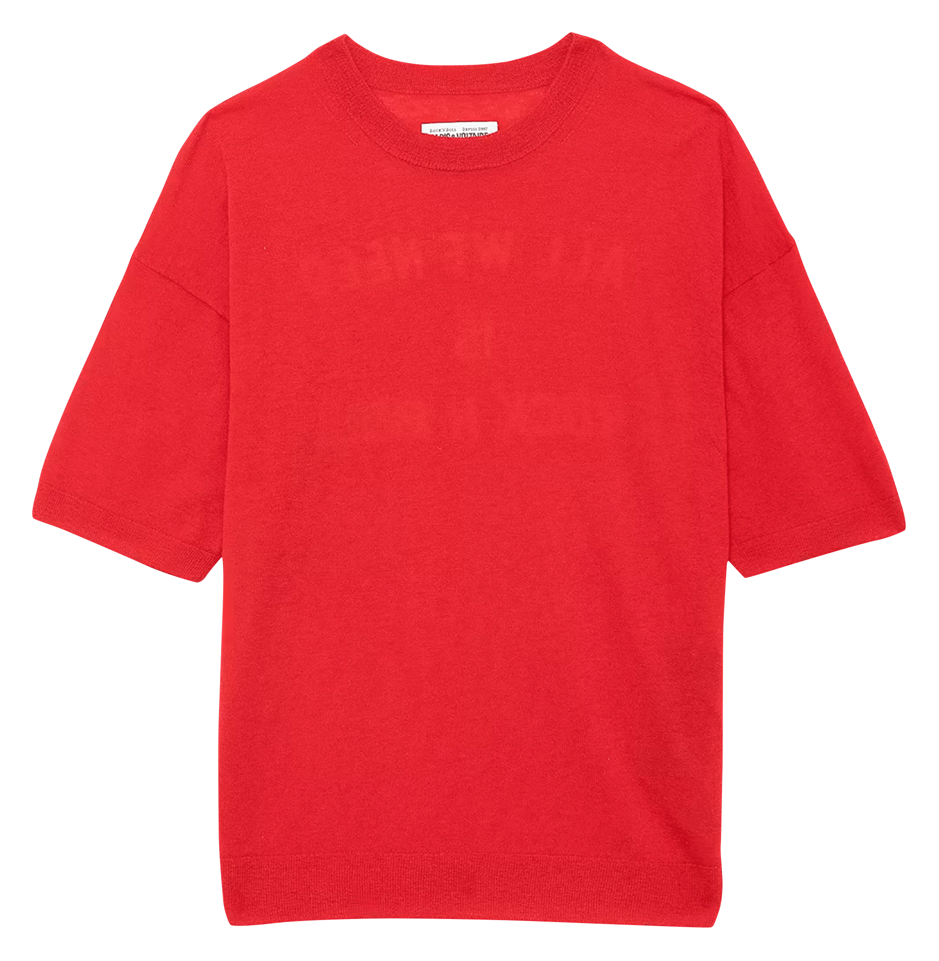 Tee-hsirt droit col rond en cachemire ZADIG&VOLTAIRE Rouge